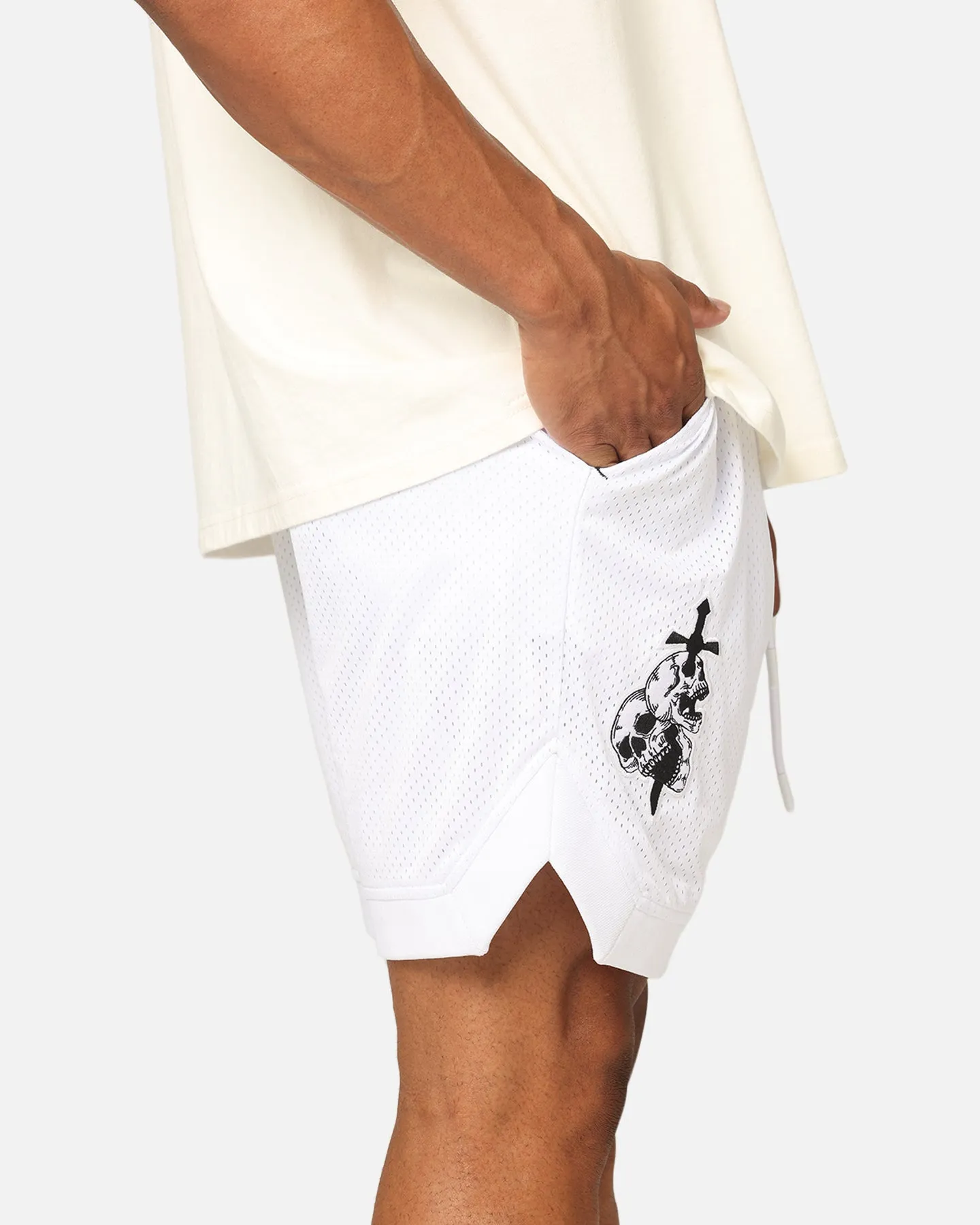 Saint Morta La Rambla Basketball Shorts White Gusseted Crotch Design Adjustable Fit