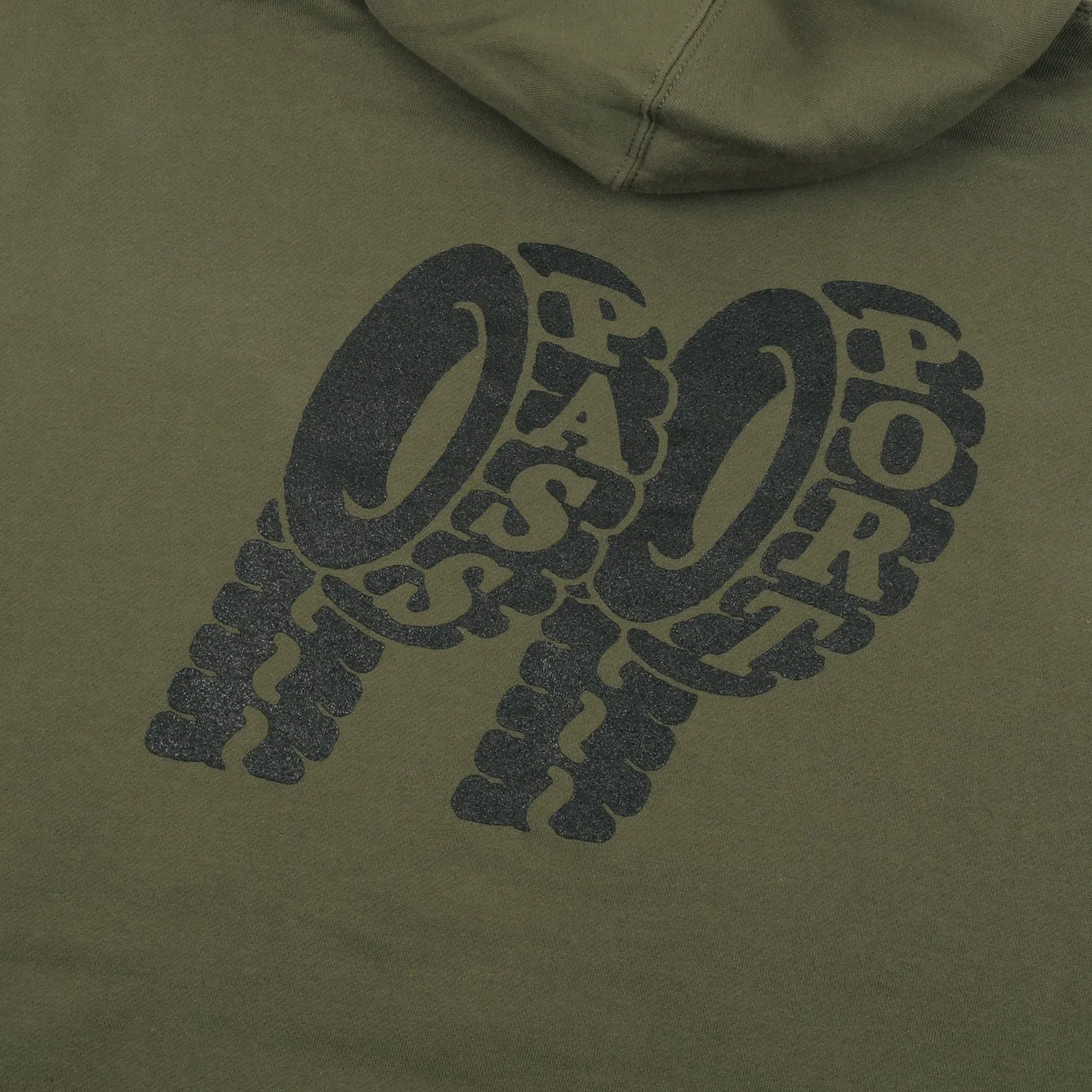 product shipping Long Sleeve PASS~PORT "FLAT TYRE" HOOD ARMY GREEN