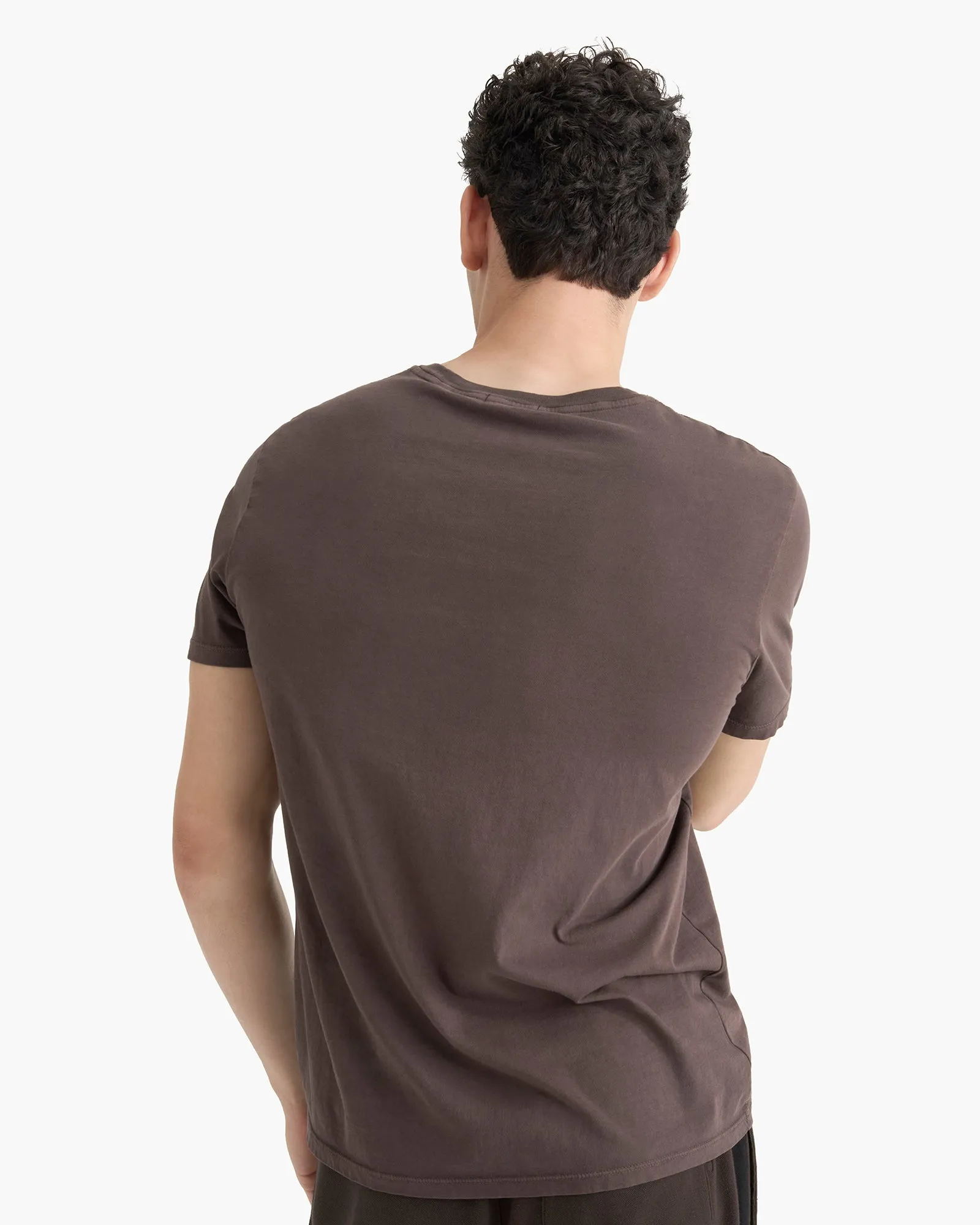 Breathable Fit Wear Stretch Fit Design Classic Jersey Crew Neck Tee - Dark Chocolate