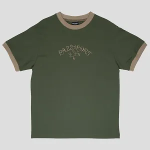 Comfy Design Modern Simplicity Pass~Port Arthur Ringer Tee - Olive