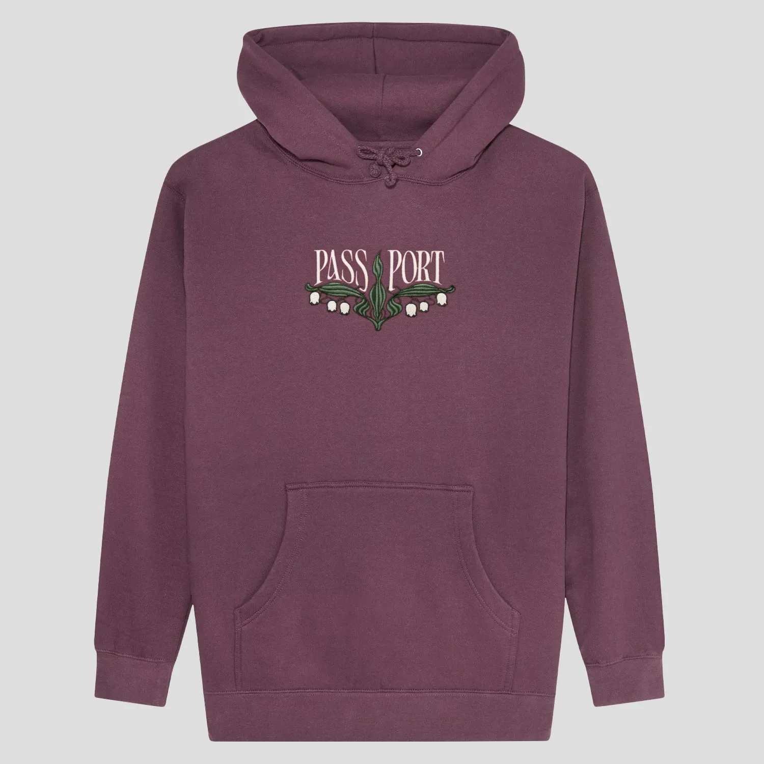 Rough texture active top Pass~Port Lily of The Valley Hoodie - Washed Berry