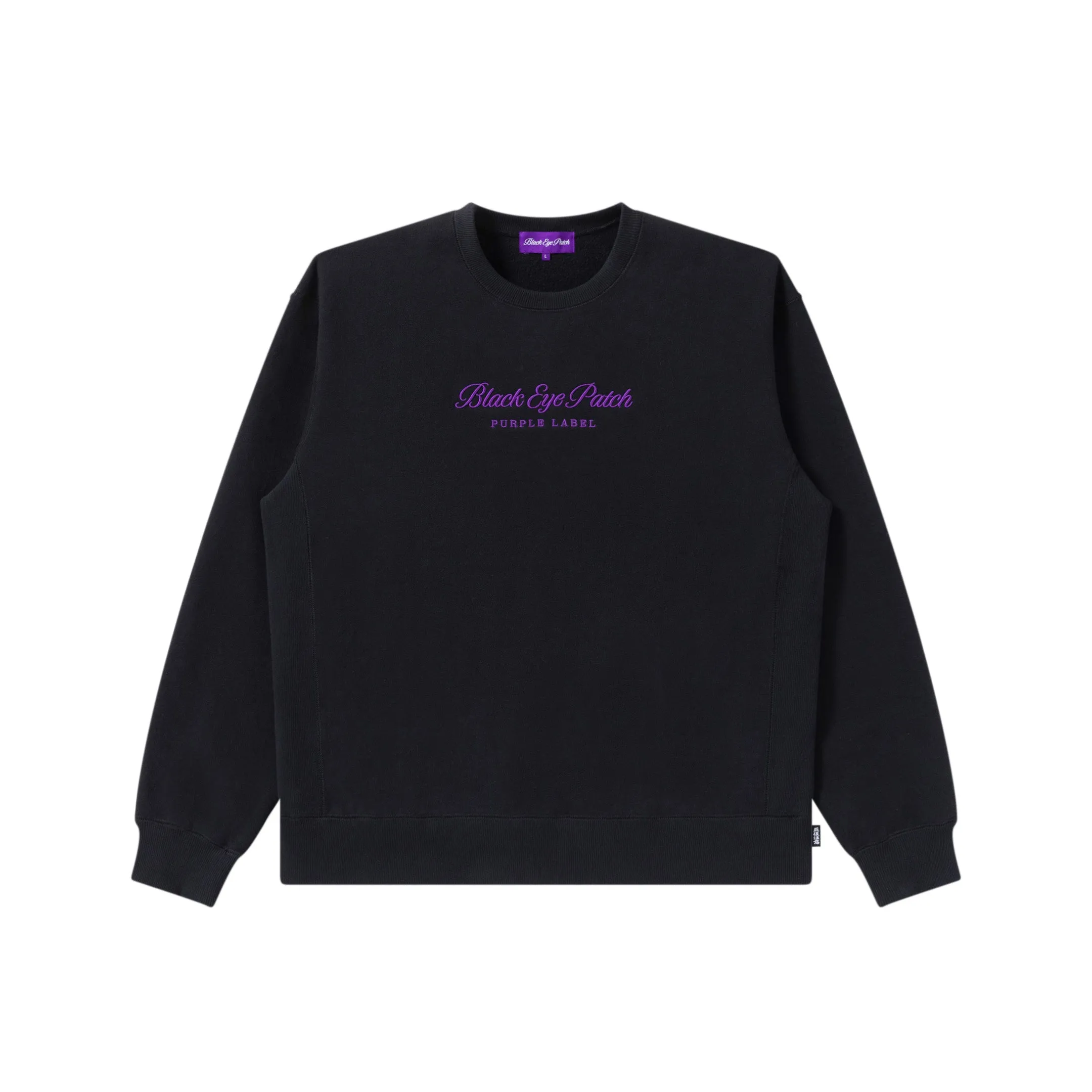 PURPLE LABEL LOGO CREW SWEAT BLACK Printed