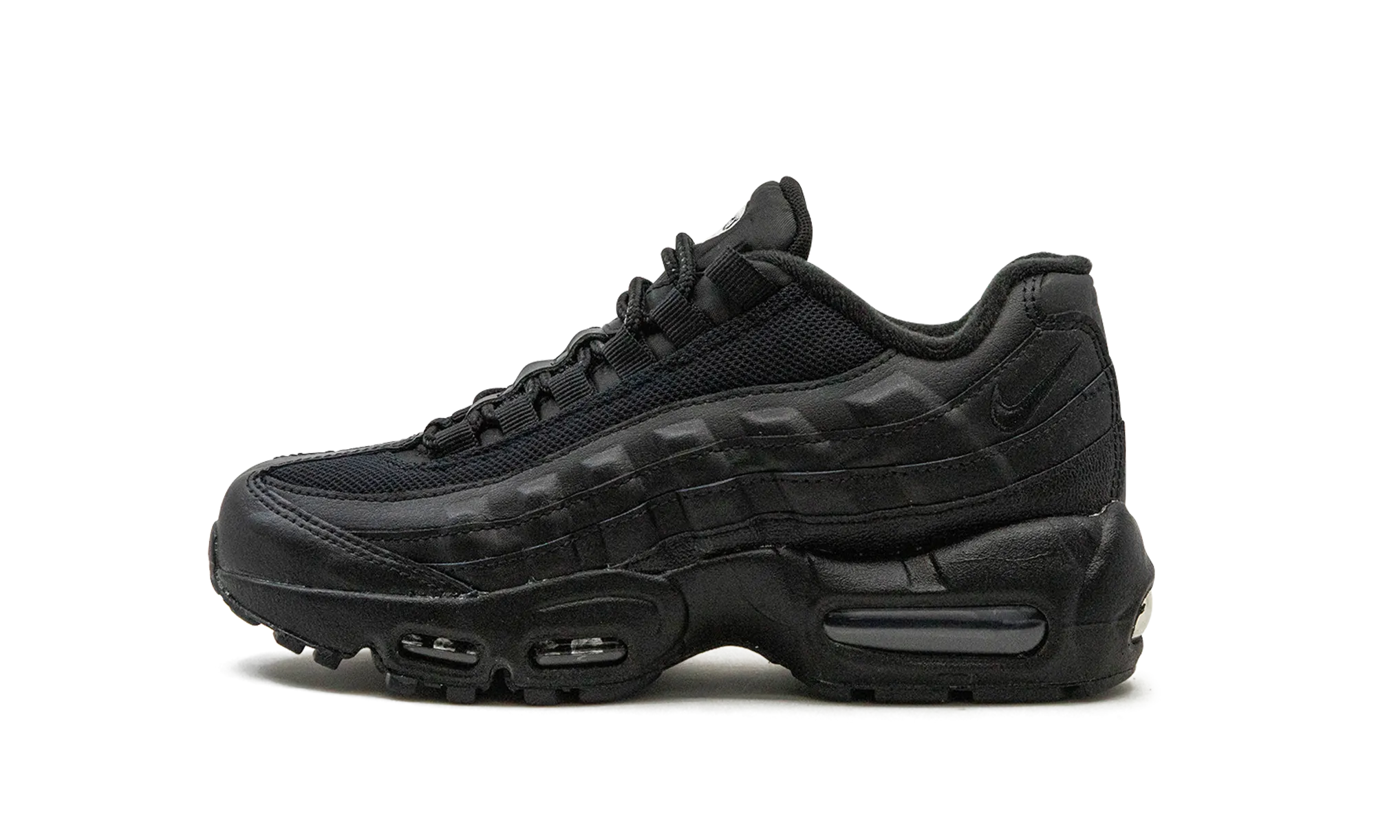 Air Max 95 Recraft GS "Triple Black" World Walk Handcrafted Detailing