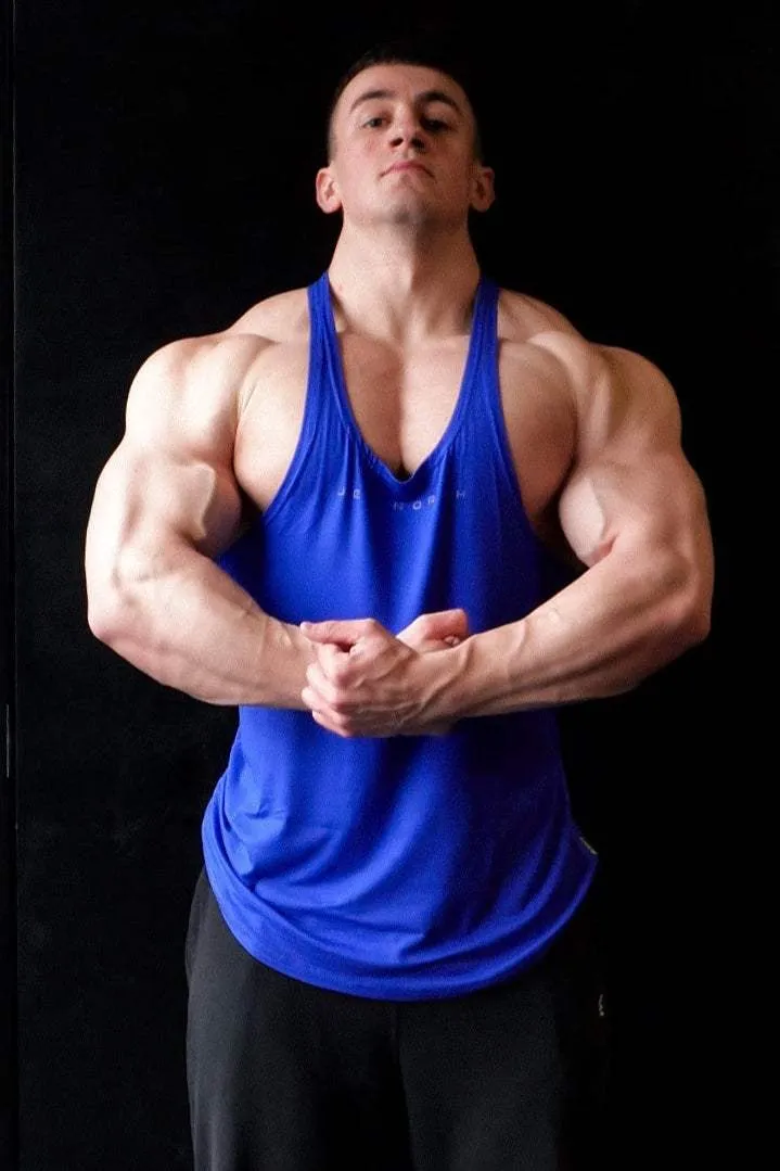 Classic Bodybuilding Racerback Stringer - Royal Blue clean environment Flexible Armhole Design