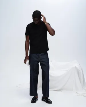 Light and Breathable Classic Jersey Crew Neck Tee - Black