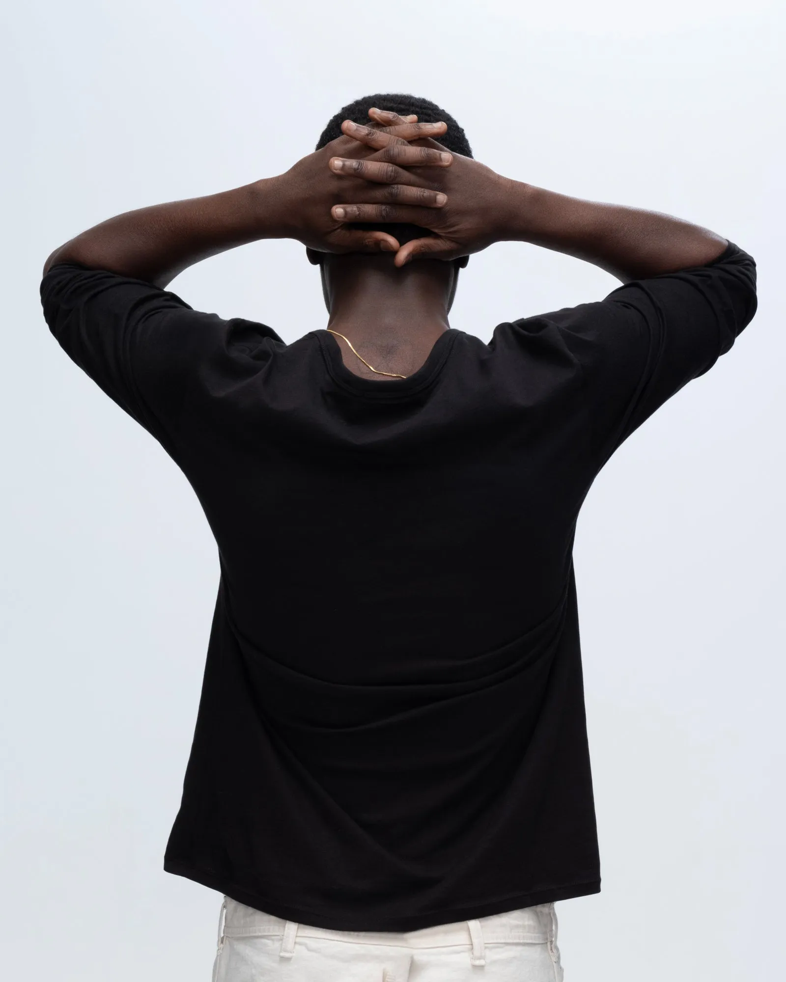 Classic Jersey Long Sleeve Henley - Black Collared formality Comfy Base