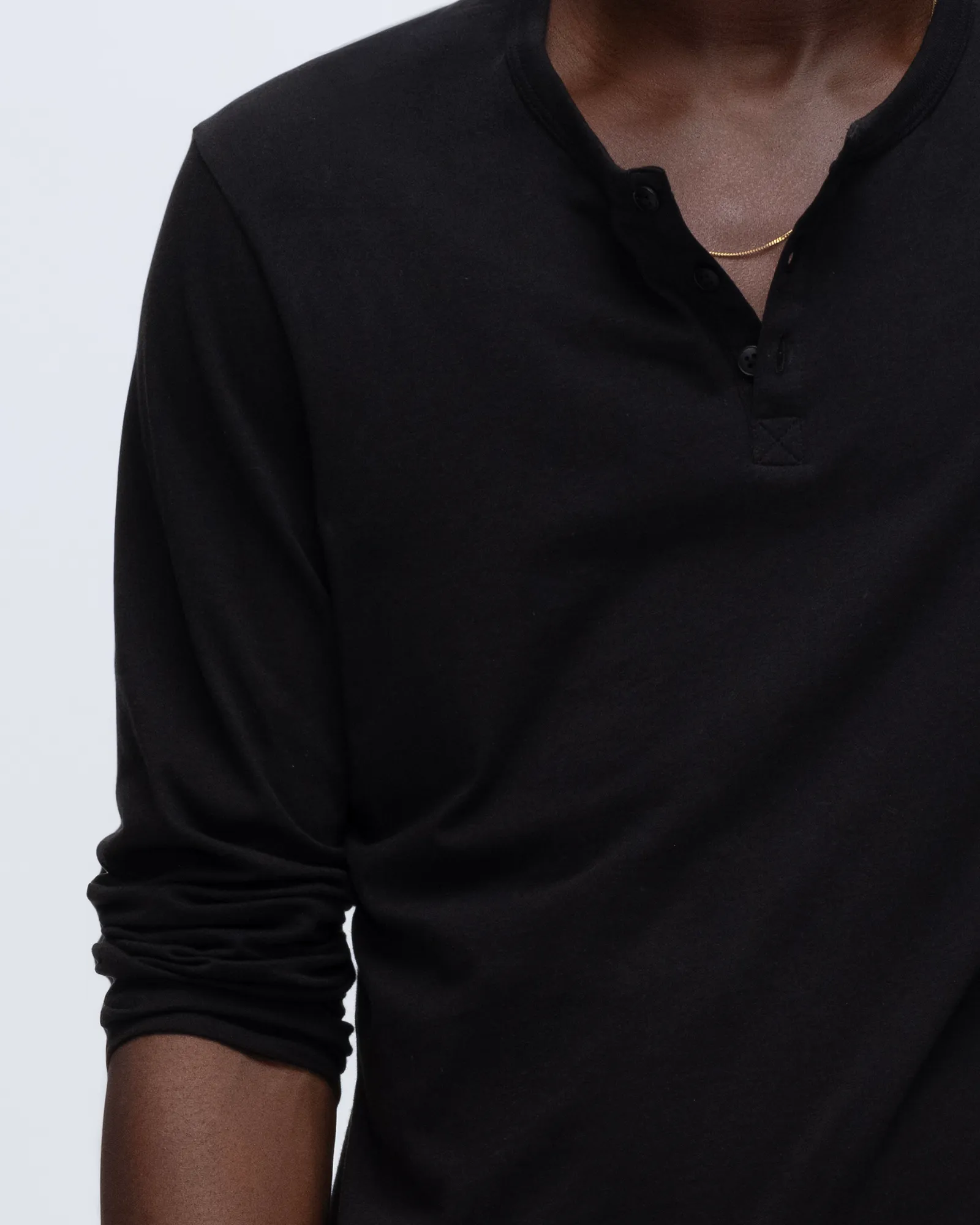 ComfortFirst Classic Jersey Long Sleeve Henley - Black