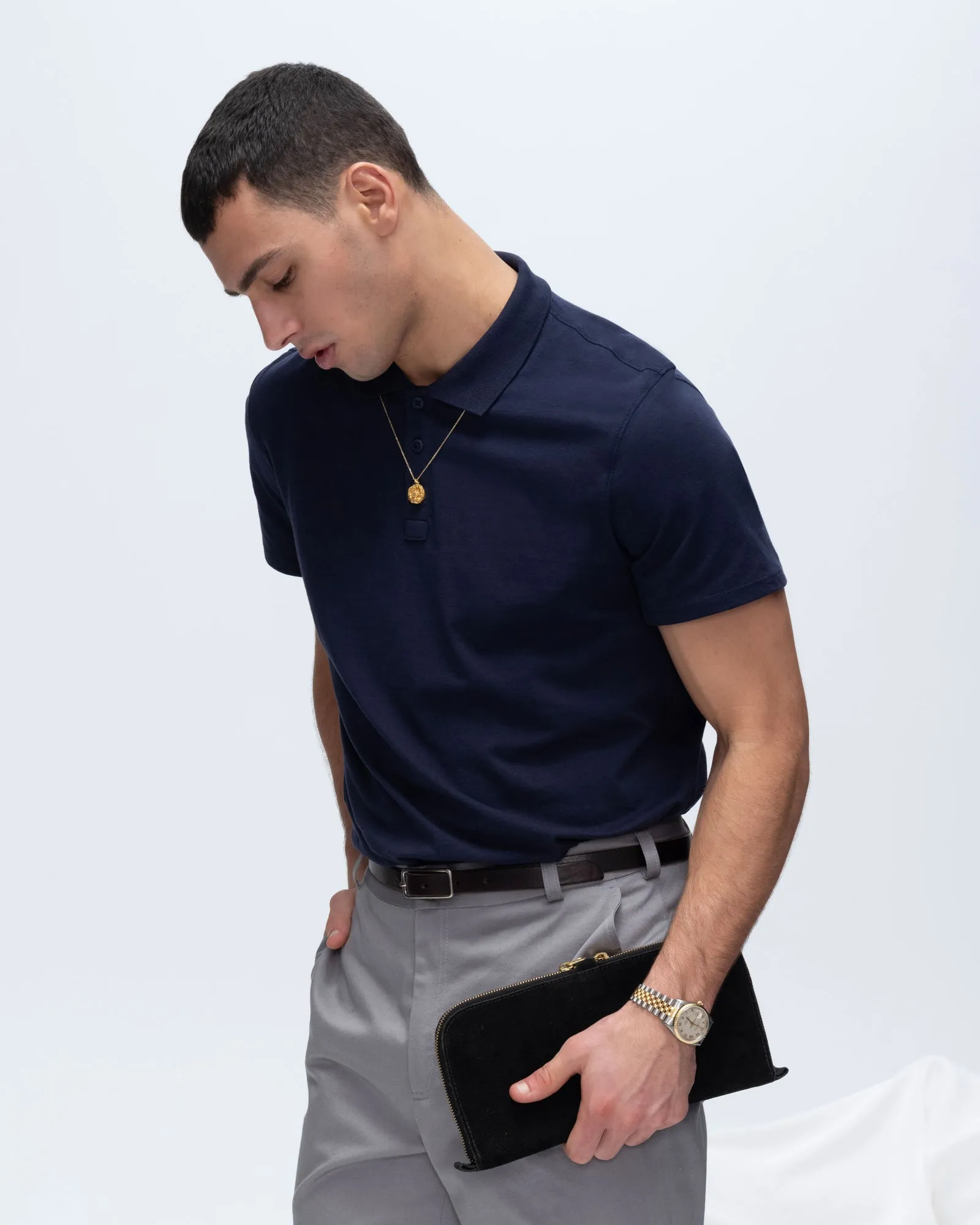 Sophisticated Style Fashionable Pick Classic Jersey Polo - Midnight