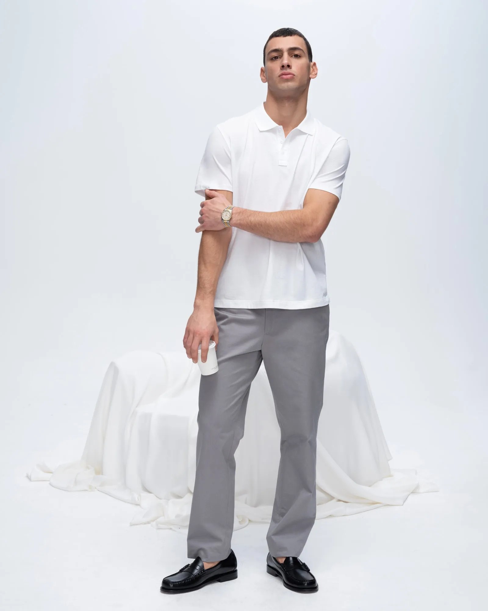 Classic Jersey Polo - White Soft Texture