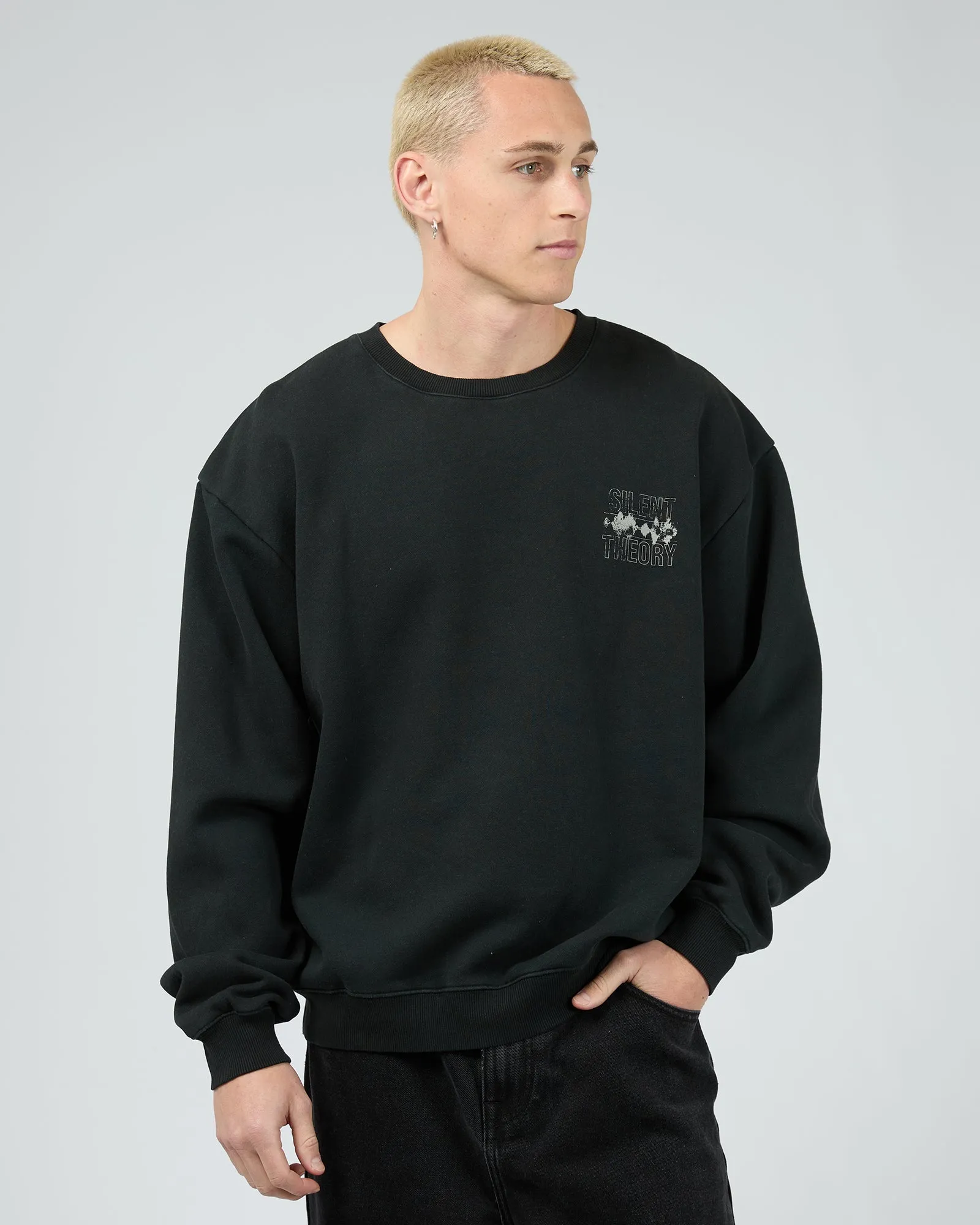 Noise Crew Washed Black product weekend wear comfort Cozy Hoodie