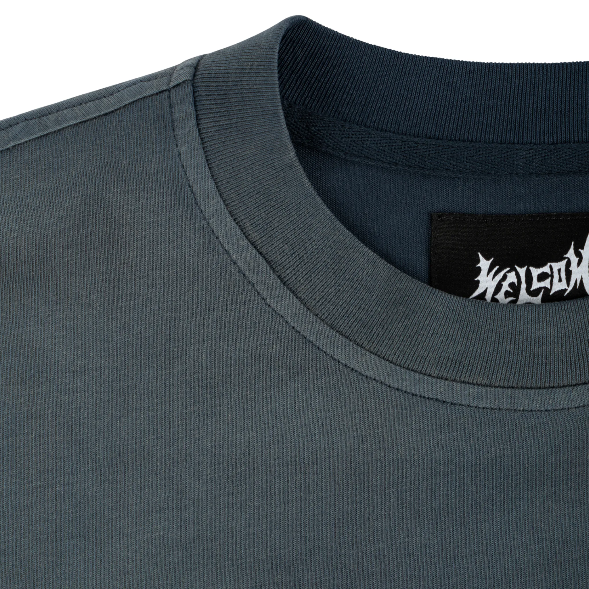 Ergonomic Cut Sporty Layer Look Mascot Enzyme-Washed Boxy Knit Tee