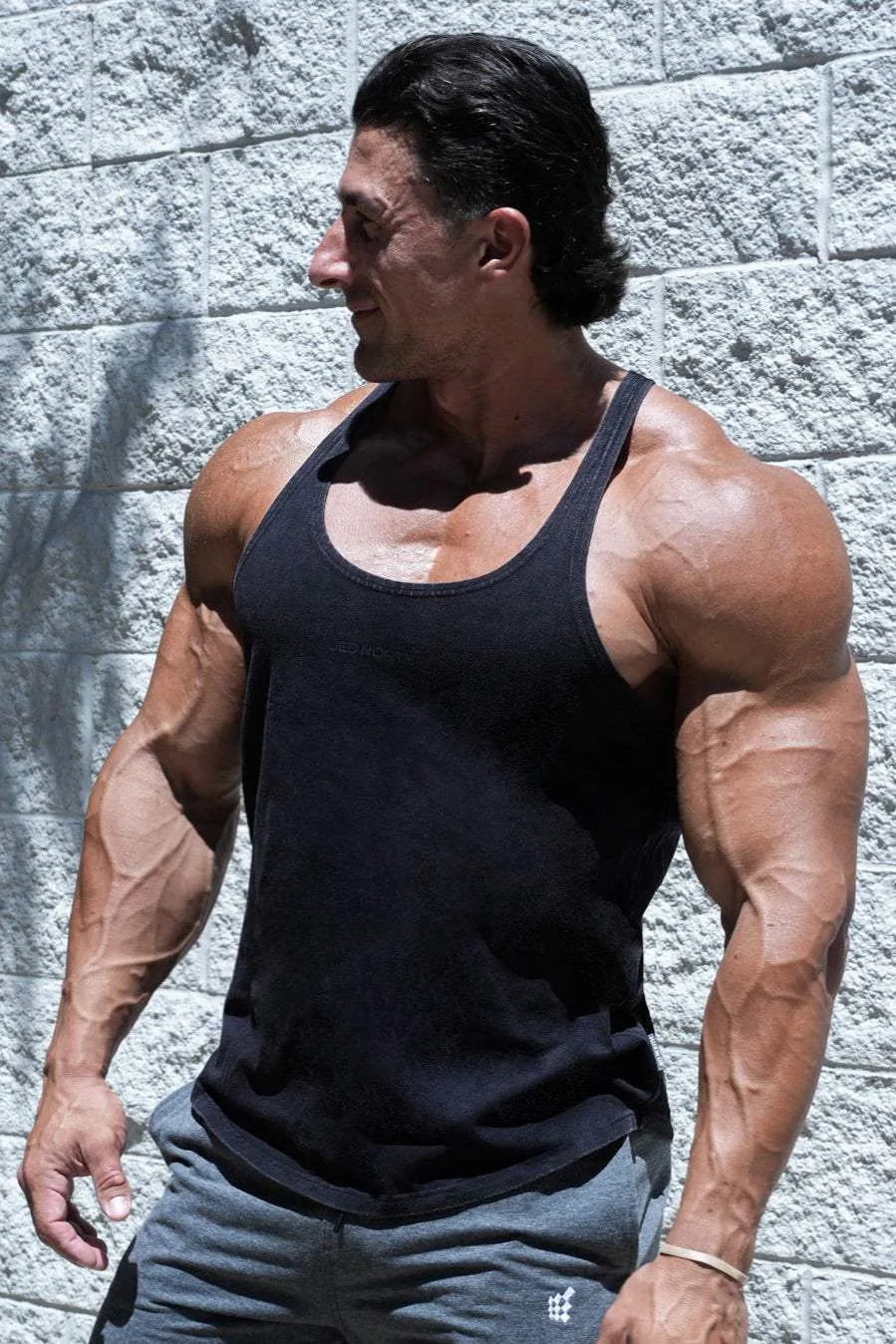 Classic Vintage Washed Racerback Stringer - Charcoal Quick Absorb Material Air Fresh