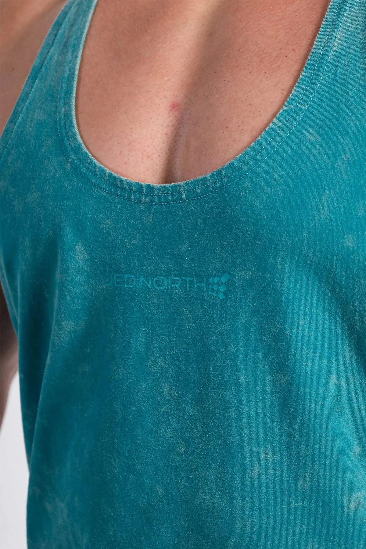 Classic Vintage Washed Racerback Stringer - Deep Sea Ergonomic Armhole Shape