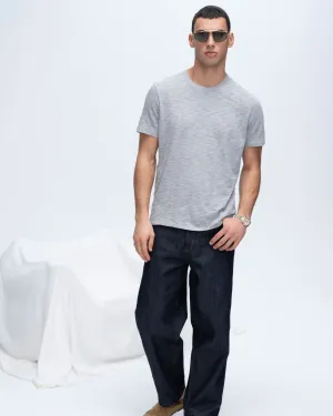 Fit For Comfort Comfort Wearable Slub Jersey Crew Neck Tee - Heather Grey