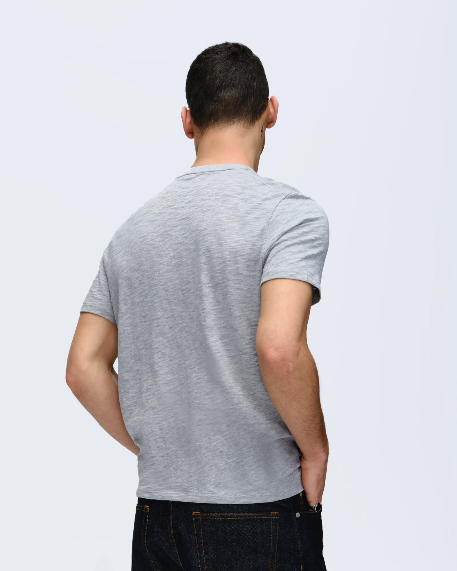 waterproof petite size Slub Jersey Crew Neck Tee - Heather Grey