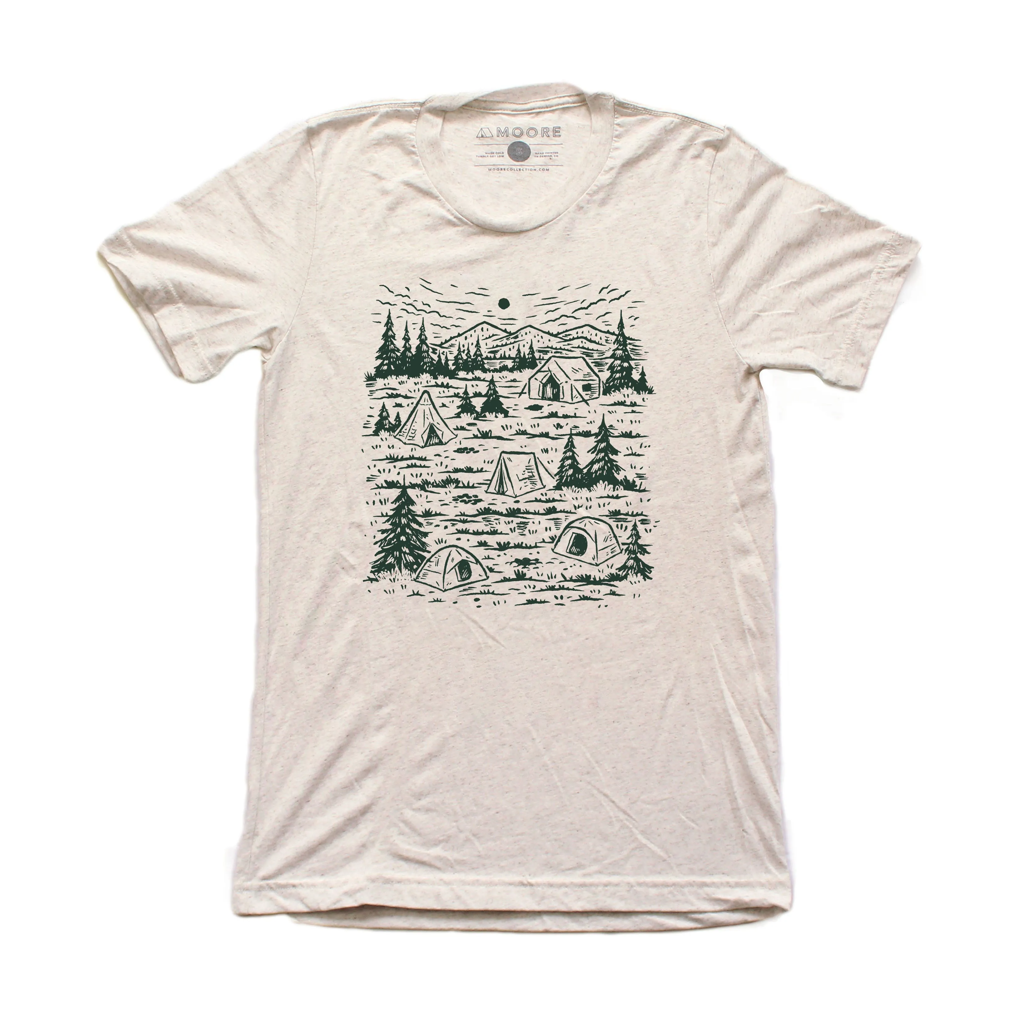 Campground Tee-Oatmeal V neck Non Iron Fabric
