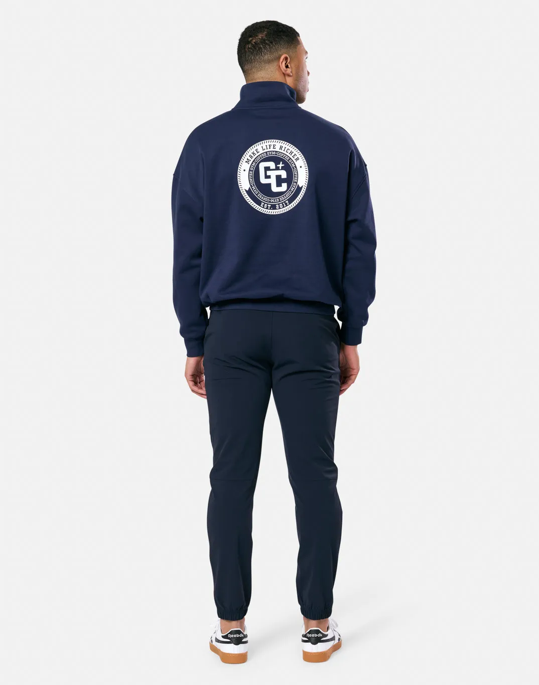 zippered Daily Active Clubhouse Funnel Neck Zip in Twilight Navy