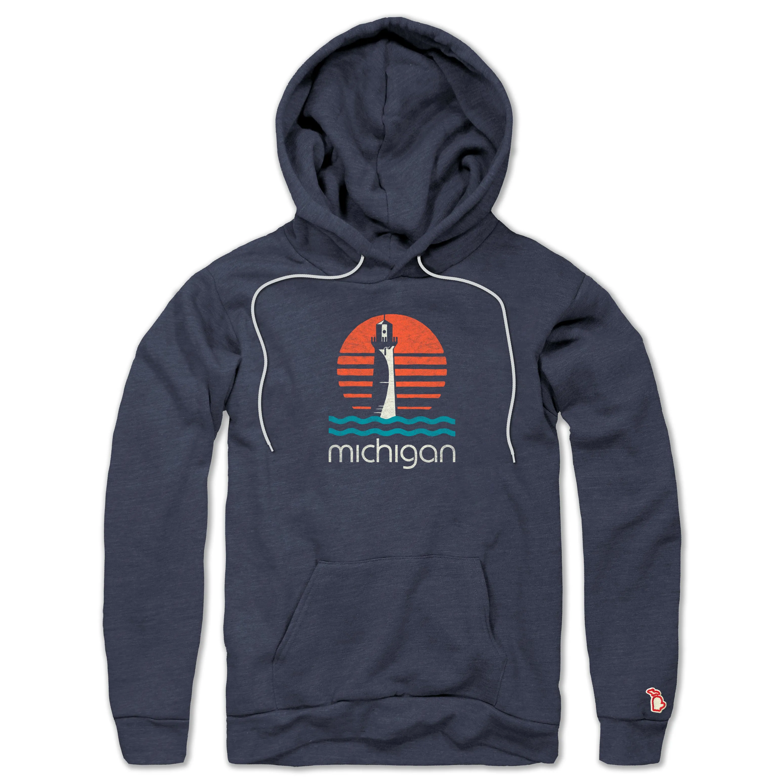 Linen bag accents MICHIGAN LIGHTHOUSE ALL SEASON HOODIE (UNISEX)