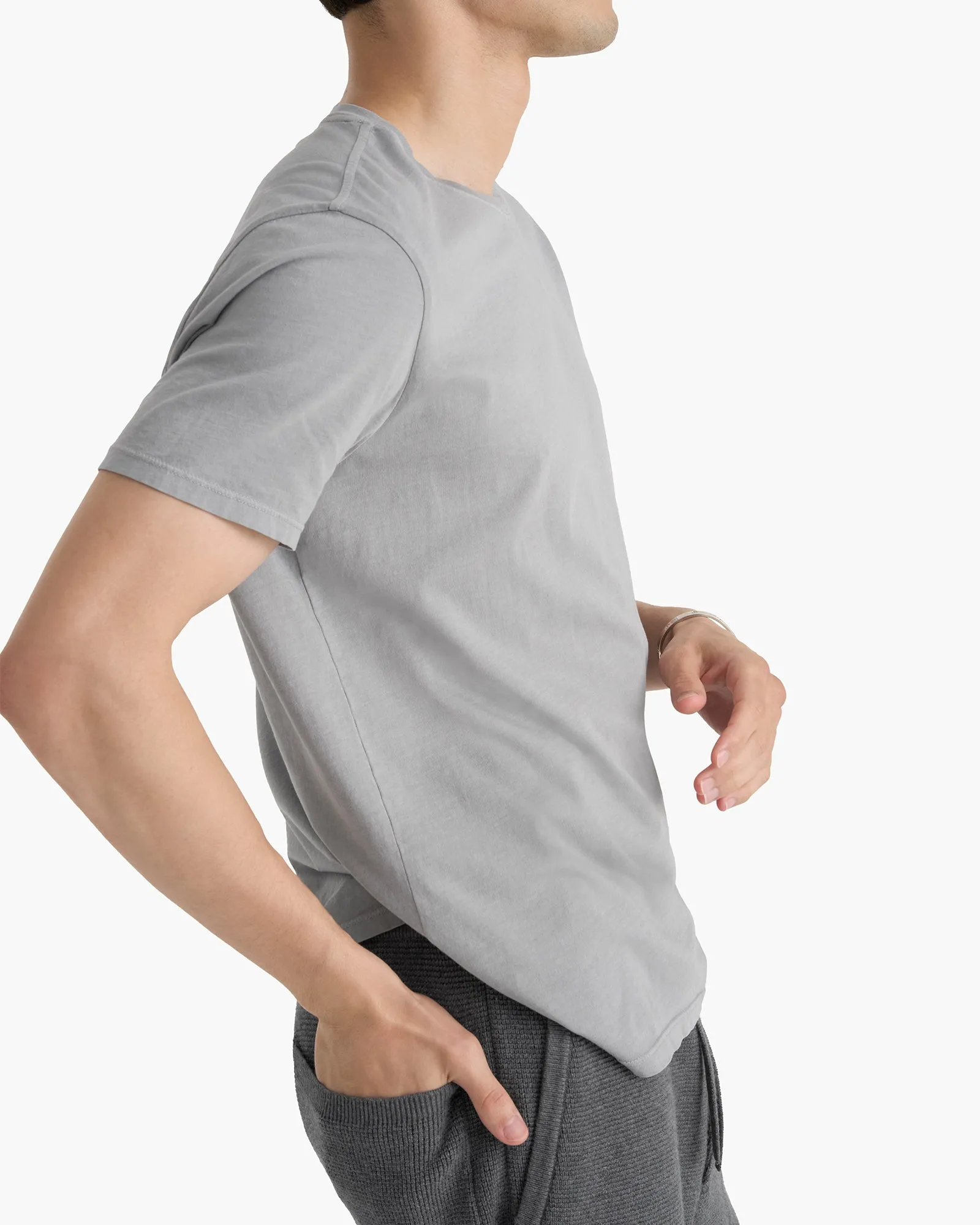 Modern Design Classic Jersey Crew Neck Tee - Pewter