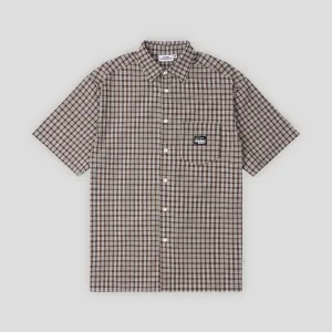 Come Sundown Stacks Shirt - Brown / White High Density Weave Work From Home