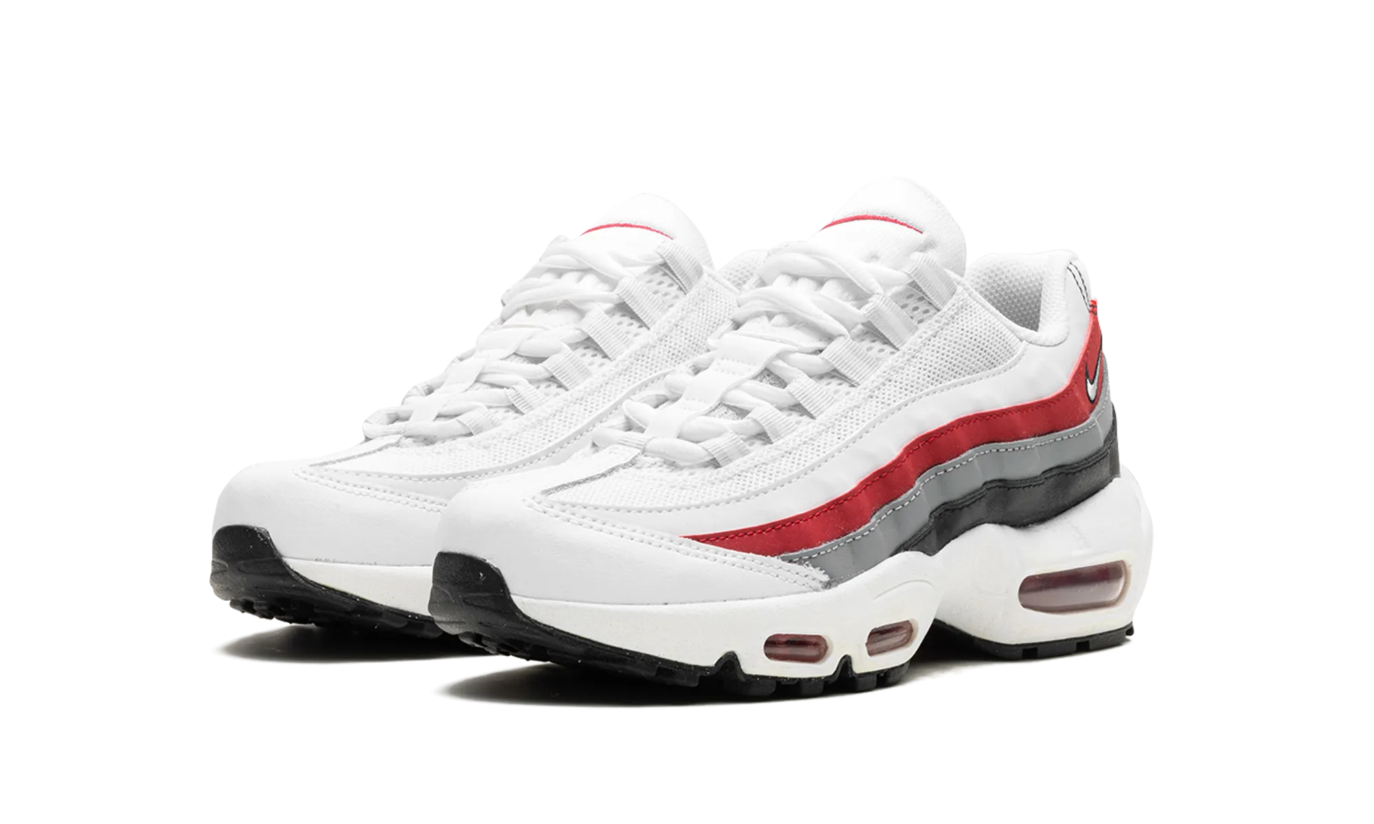 Air Max 95 Recraft GS "Black Varsity Red" Sweat Resistant Gym Workout Posture Aligning Footbed