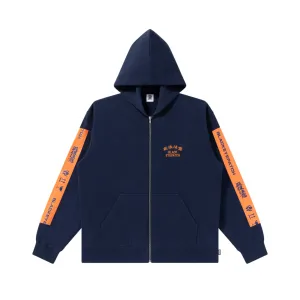 HWC TAPED ZIP HOODIE NAVY anti static coating