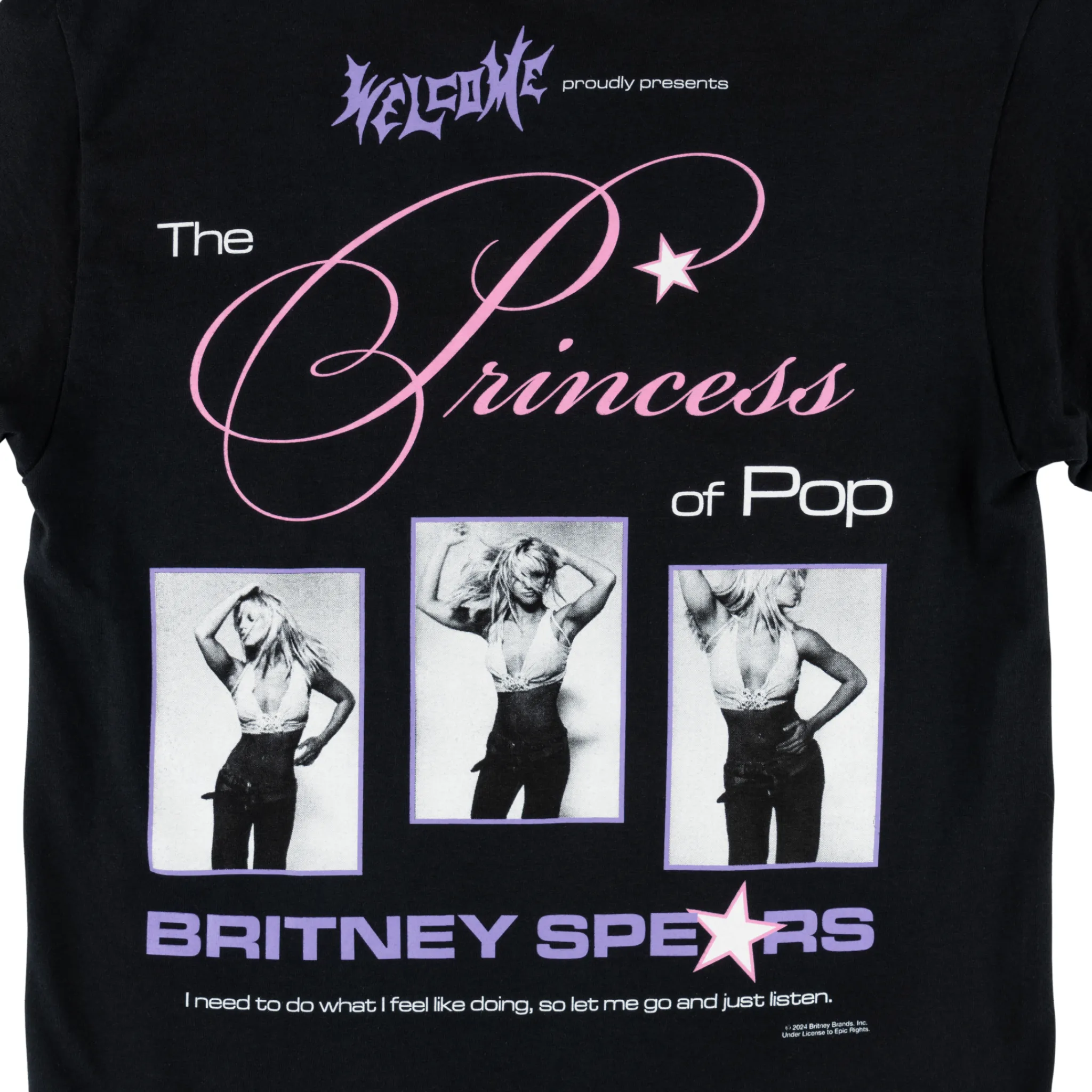 Summer Casual Britney Spears X Welcome - Princess Tee - Black