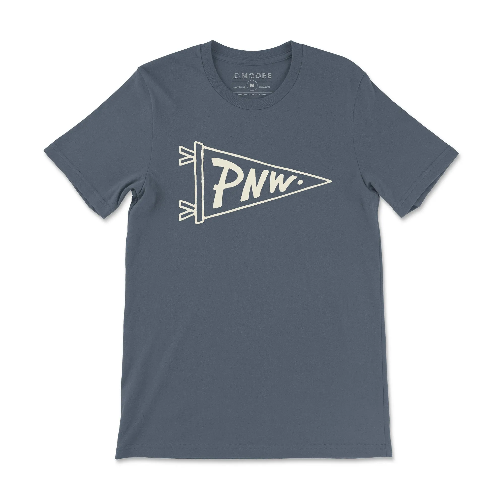PNW Pennant Tee-Navy Vintage Wash