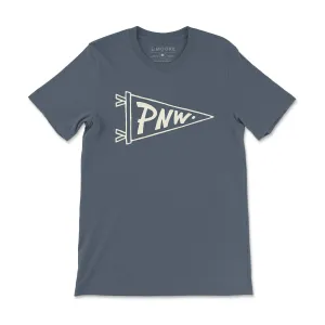 PNW Pennant Tee-Navy Vintage Wash