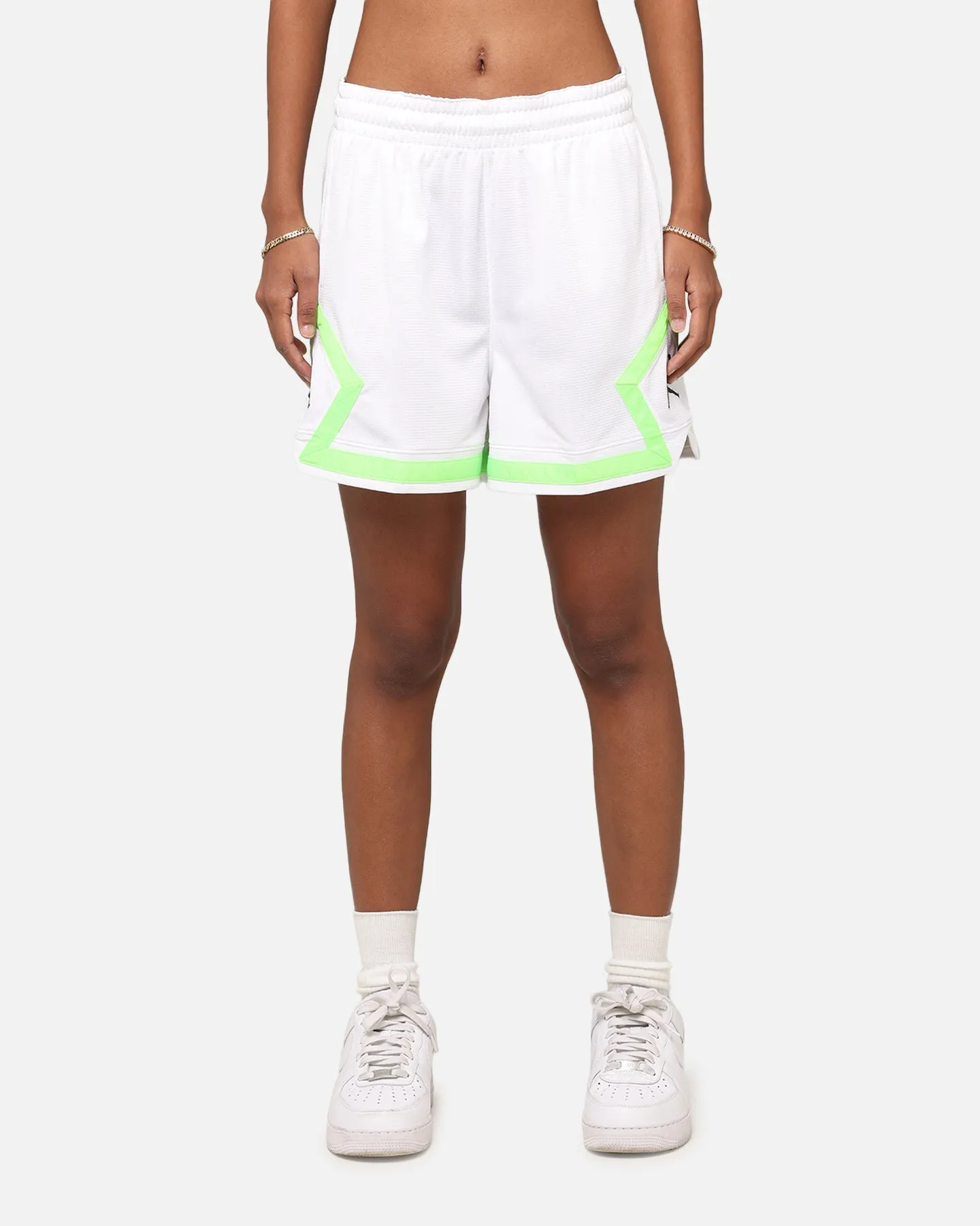 Easy Layering Jordan Women's Dr-FIT 4" Sport Diamond Shorts White/White/Green