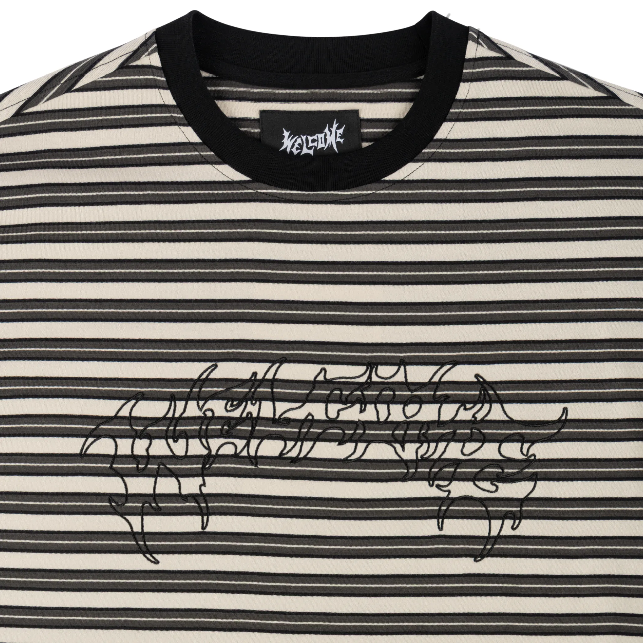 Concrete Boxy Striped Knit Tee Quick Slip Everyday Chic