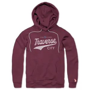 Sporty Fashion Comfort Hoodie PURE MICHIGAN - TRAVERSE CITY SCRIPT ALL SEASON HOODIE (UNISEX)