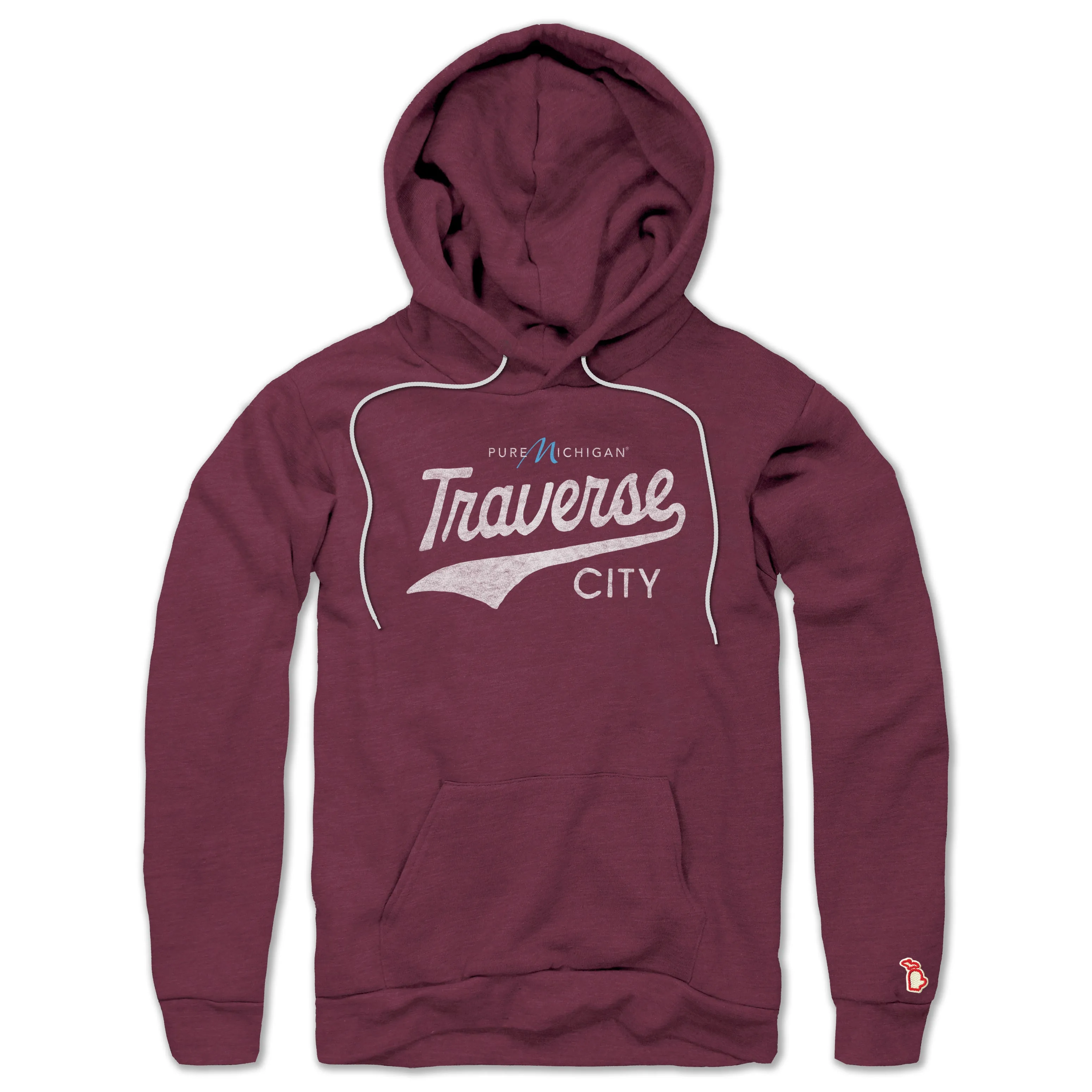 Sporty Fashion Comfort Hoodie PURE MICHIGAN - TRAVERSE CITY SCRIPT ALL SEASON HOODIE (UNISEX)
