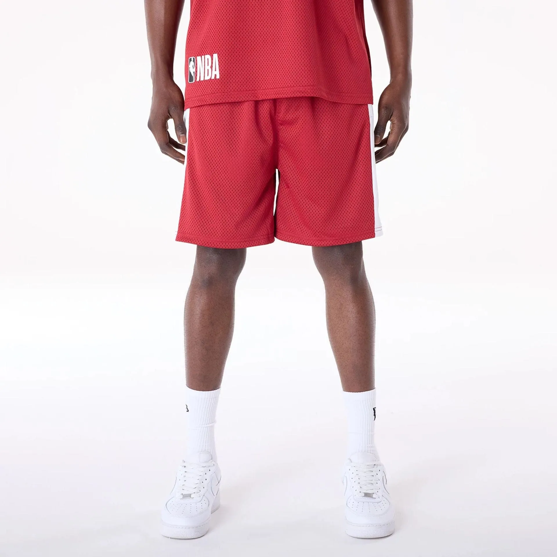 Soft Touch Wool blend Miami Heat NBA Graphic Dark Red Mesh Shorts