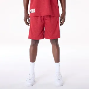 Soft Touch Wool blend Miami Heat NBA Graphic Dark Red Mesh Shorts