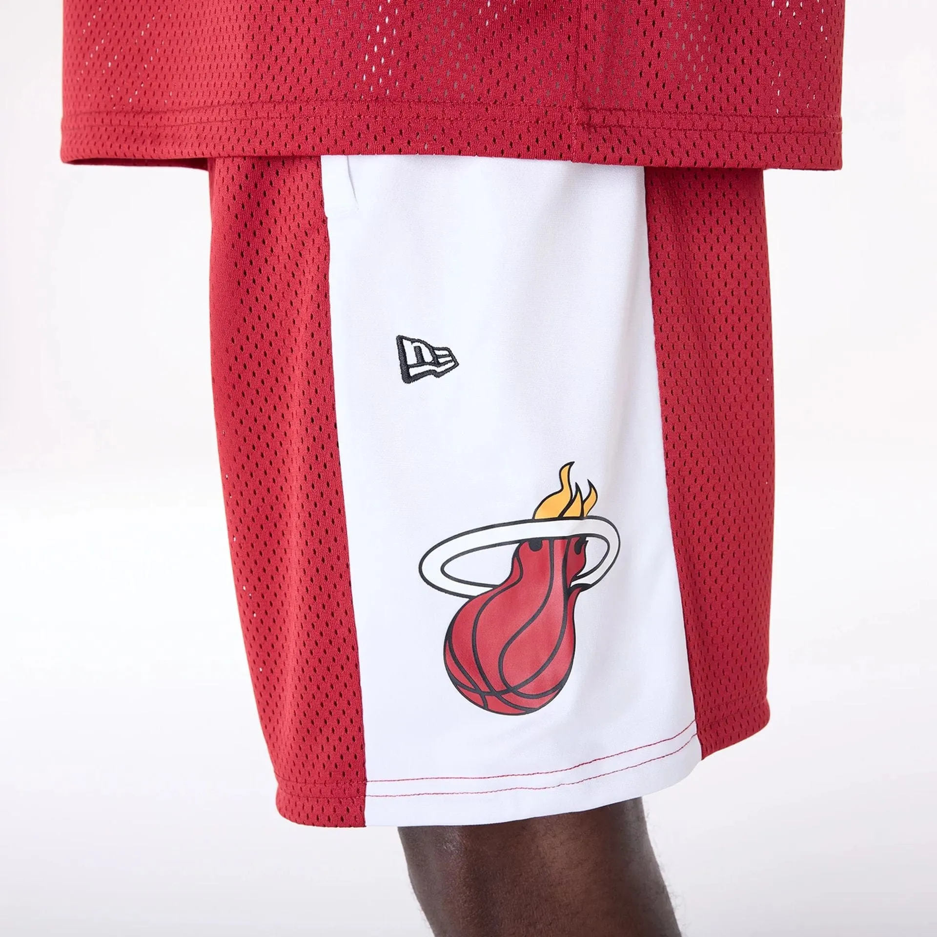 Athletic Wear Miami Heat NBA Graphic Dark Red Mesh Shorts