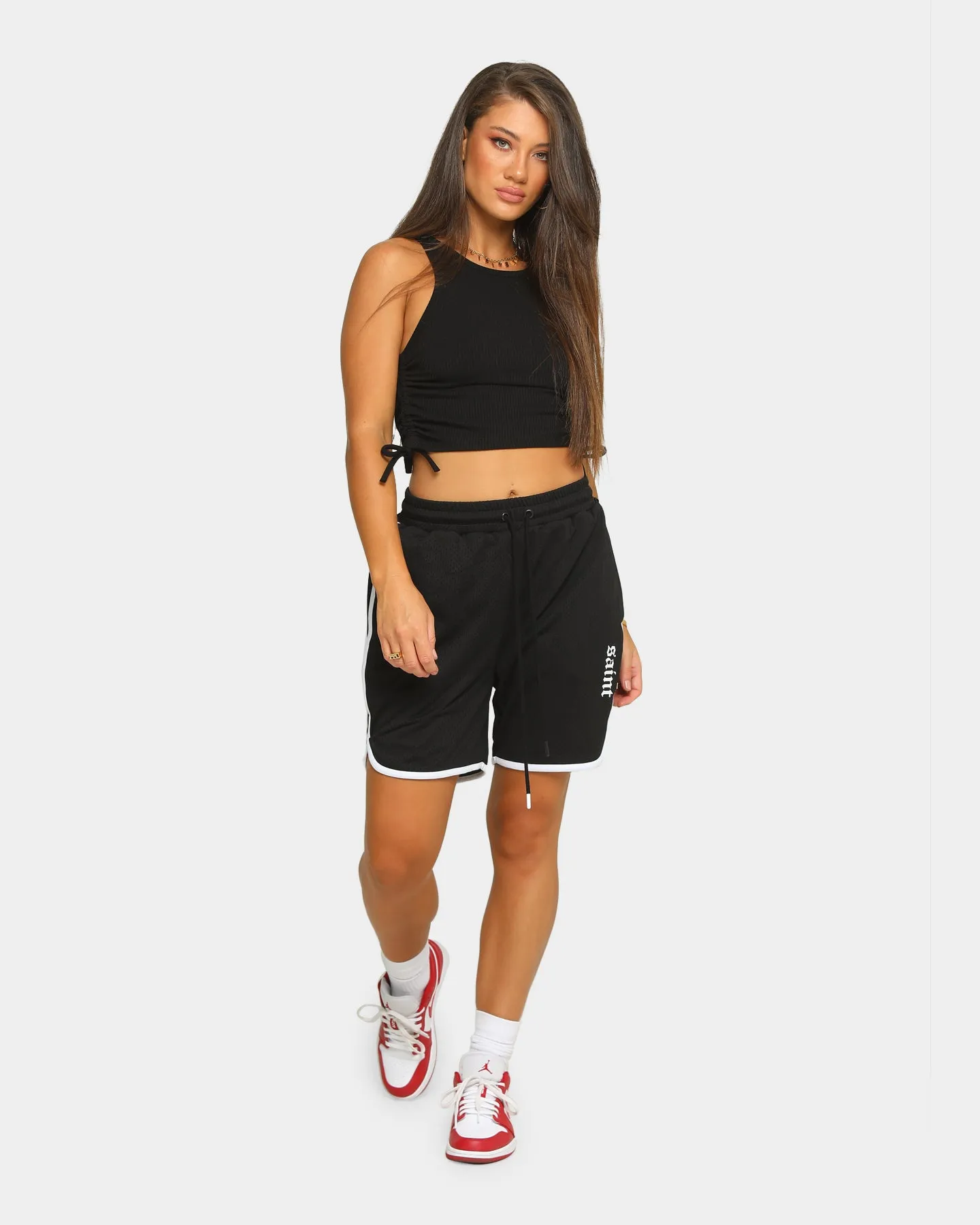 Saint Morta Era Mesh Basketball Short Black/White Functional Stretch