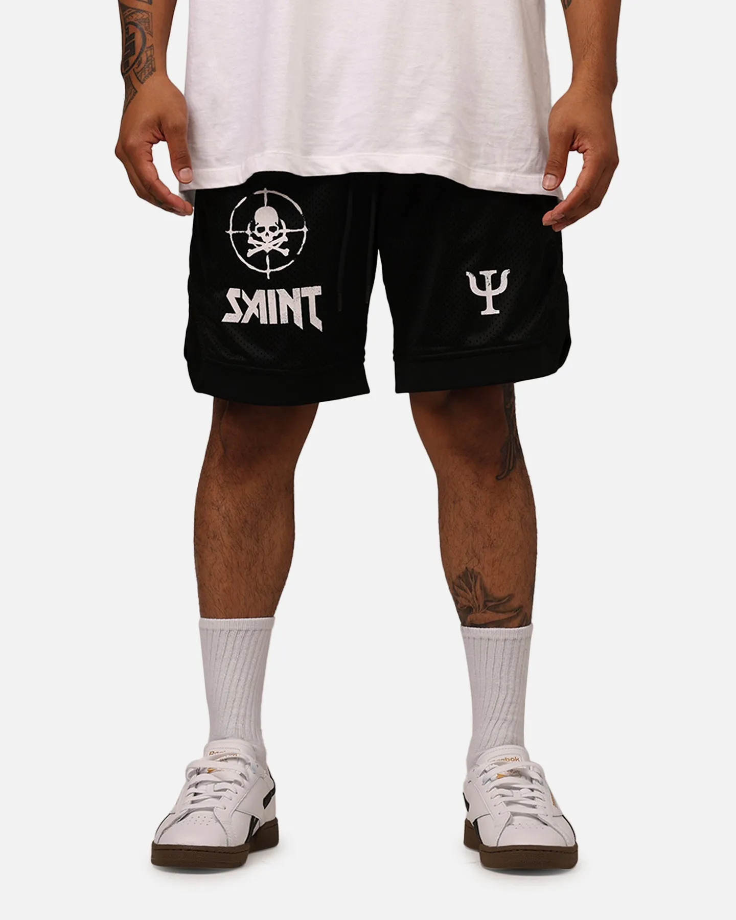 Saint Morta Post Humanous Basketball Short Black/White Fashion Accessory Summer Vibe