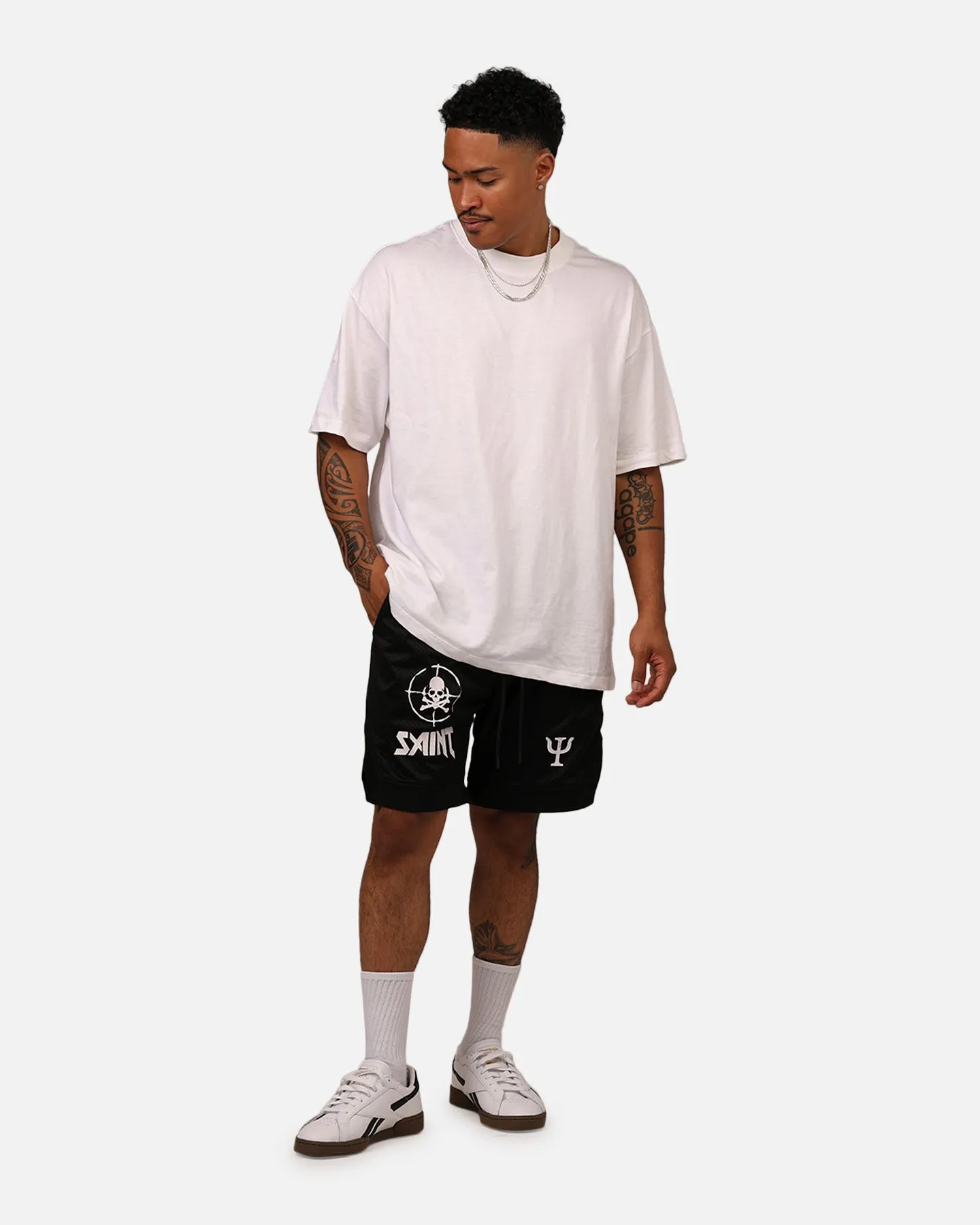 Saint Morta Post Humanous Basketball Short Black/White All Day Fit