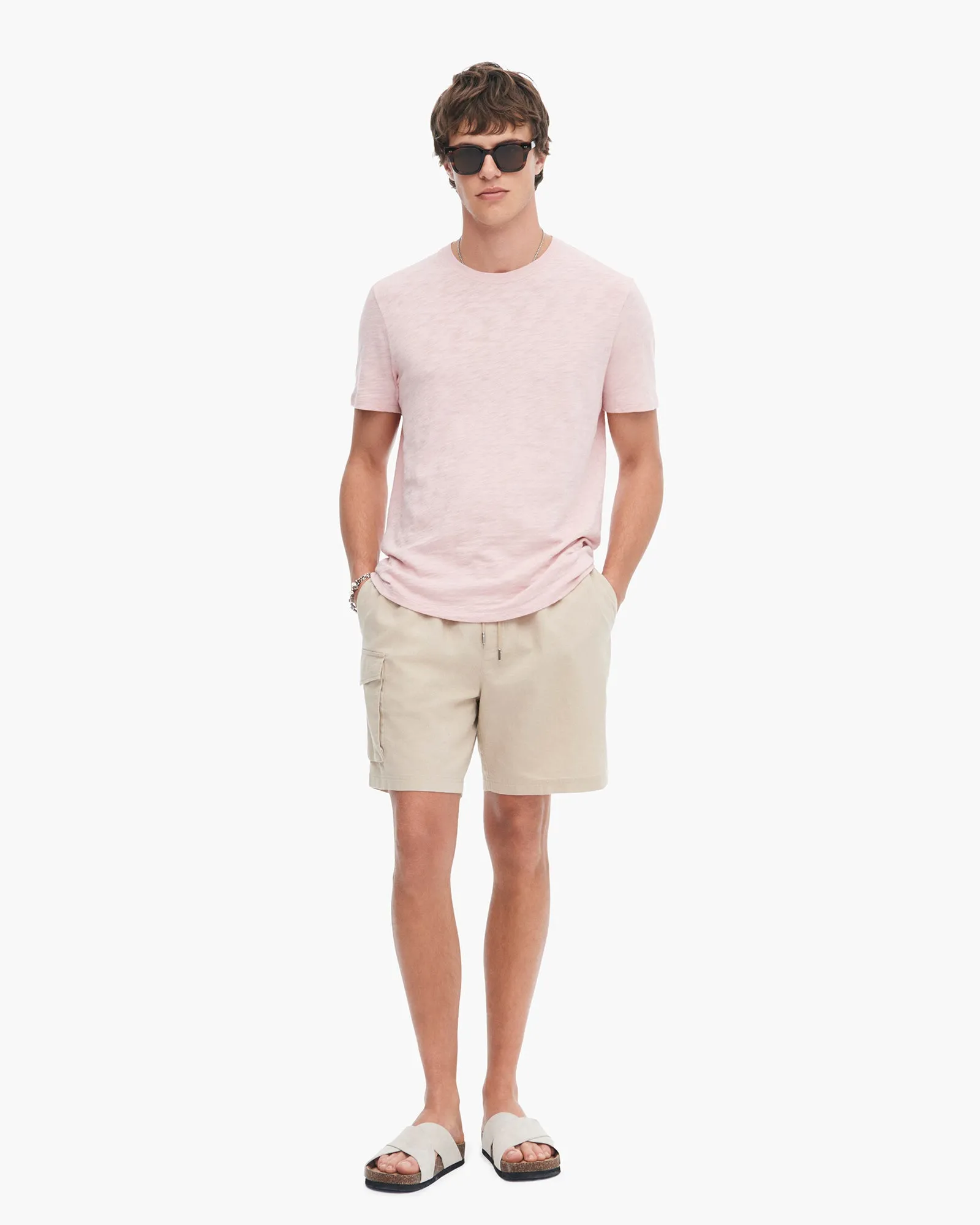 Slub Jersey Crew Neck Tee - English Rose Timeless Comfort