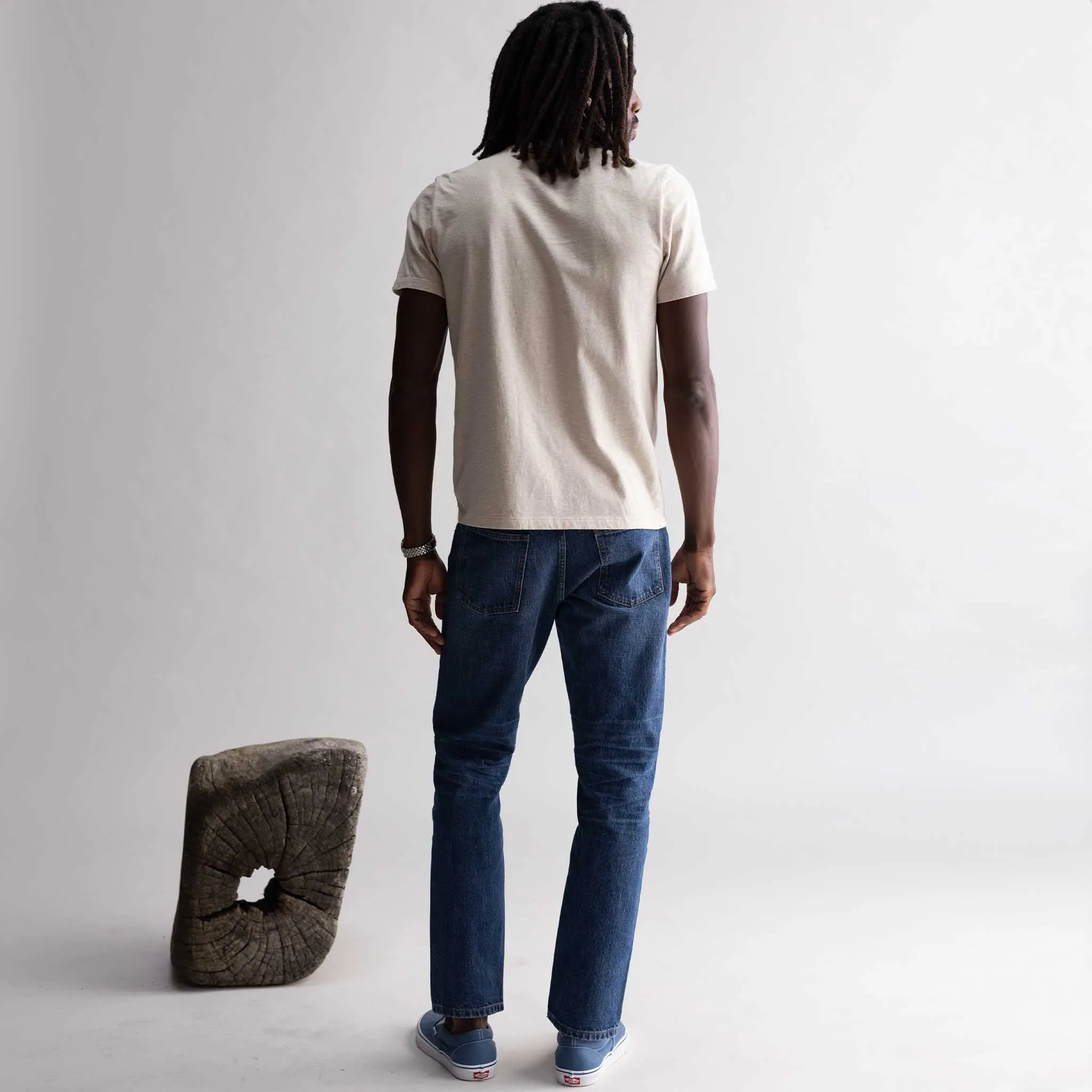The Organic Cotton Tee in Heather Oat UVProtectionFinish Breathable Performance Fit