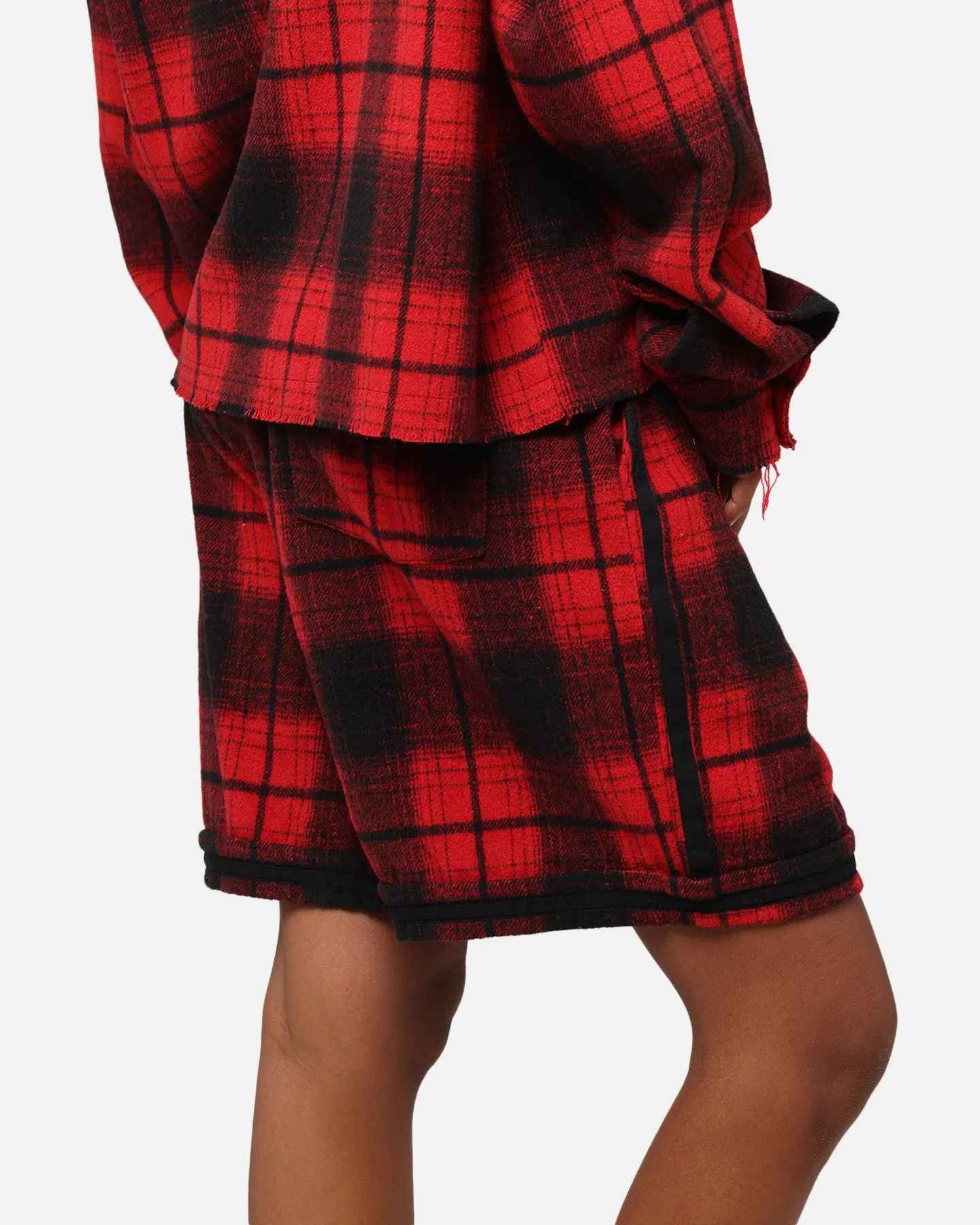 XXIII Plaid Ball Shorts Red Smooth Fabric Smart Casual