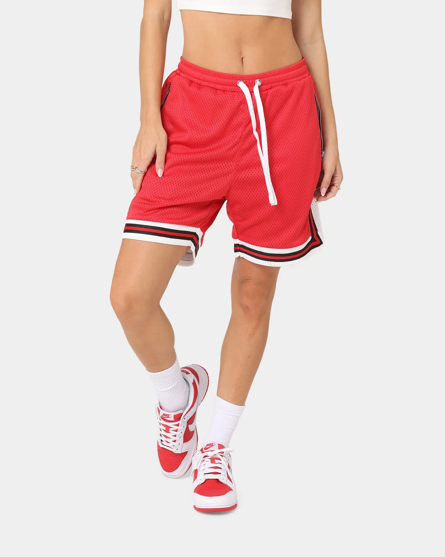 XXIII Auden Basketball Shorts Red Striped Design