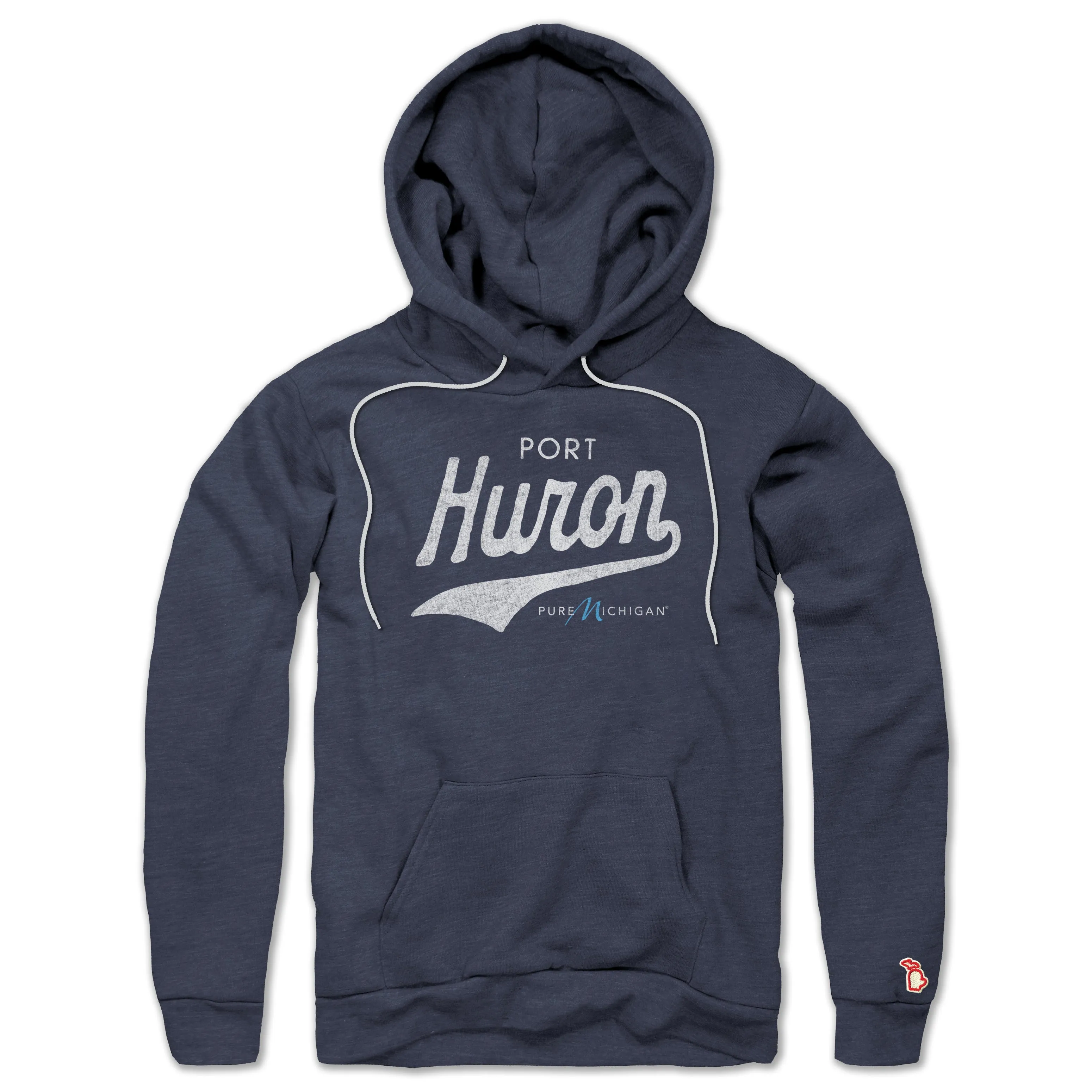 Cozy Coverage Graphic Design PURE MICHIGAN - PORT HURON SCRIPT ALL SEASON HOODIE (UNISEX)