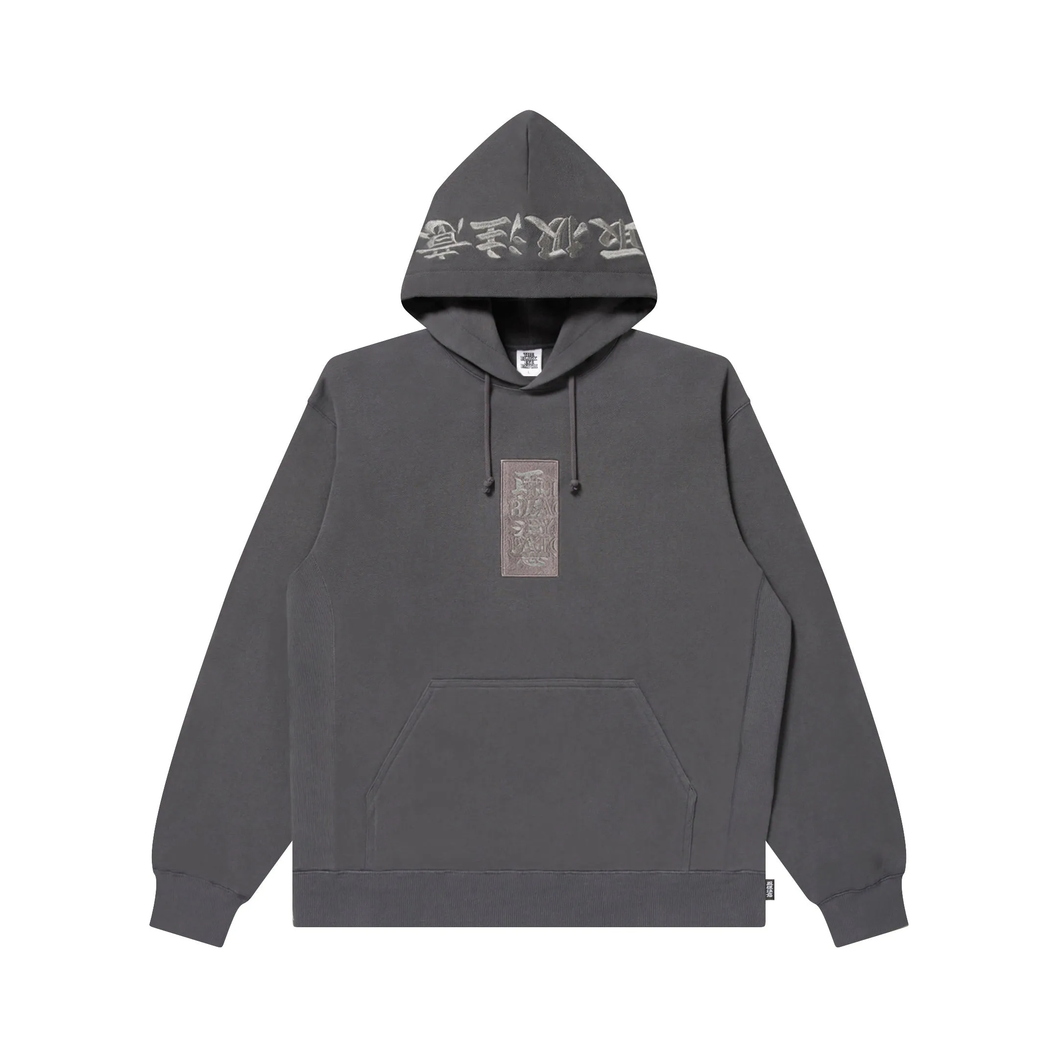 product fringe edginess zippered HWC LABEL HOODIE CHARCOAL