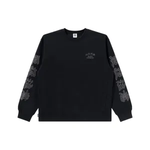 HWC COLLEGE CREW SWEAT BLACK Ribbed Cuffs Minimal Staple