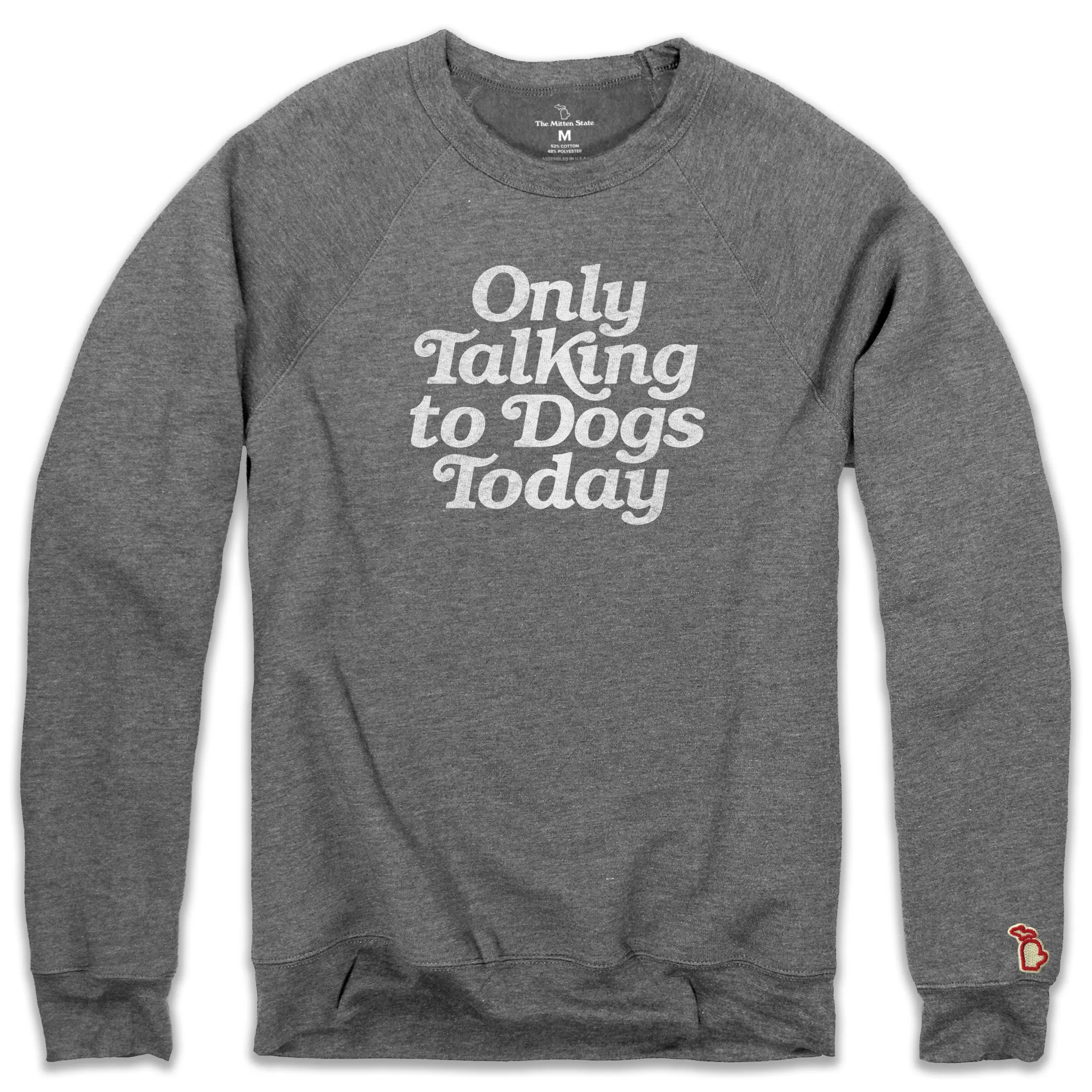 ONLY TALKING TO DOGS TODAY FLEECE SWEATSHIRT (UNISEX) Soft Comfort product photography