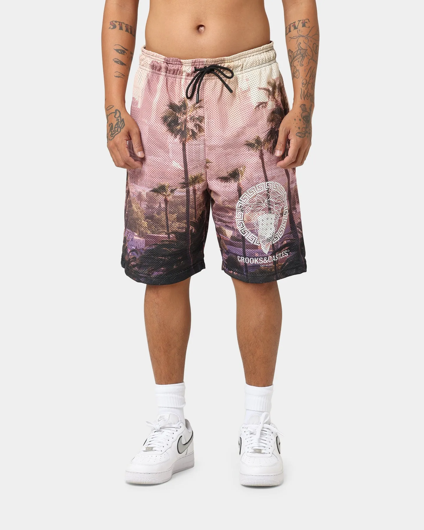 Quick Layer Fit Casual Fit Crooks & Castles Medusa LA Mesh Shorts Multi-coloured