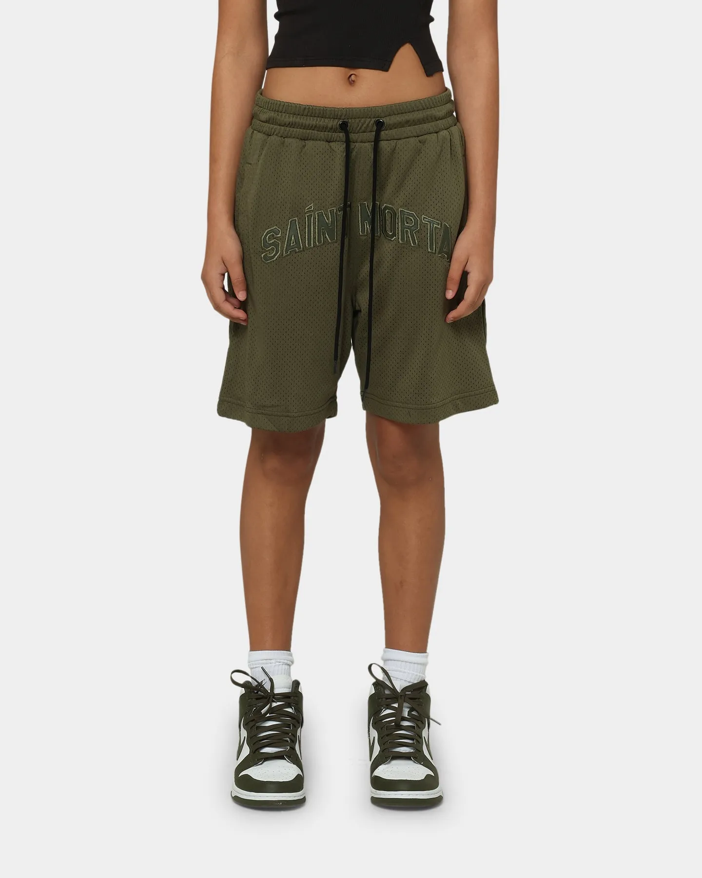 Ergonomic Pattern Cutting Saint Morta Kingdom Basketball Shorts Army Green