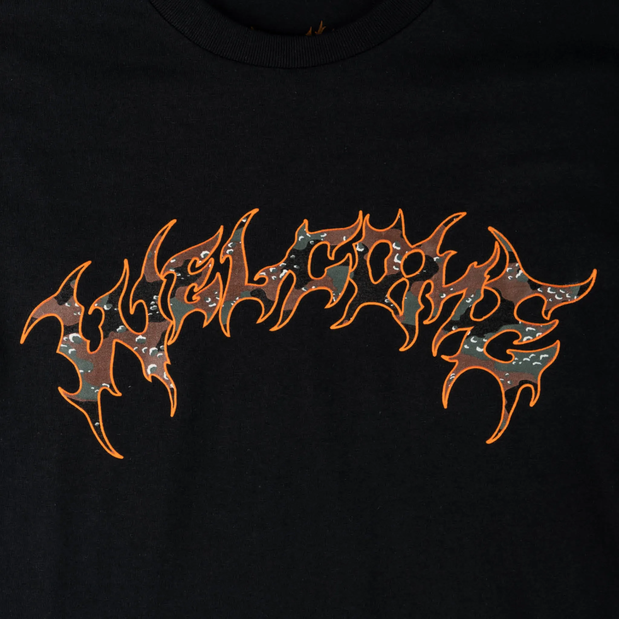 Barb Fill Printed Tee - Black/Camo Heavyweight Weave